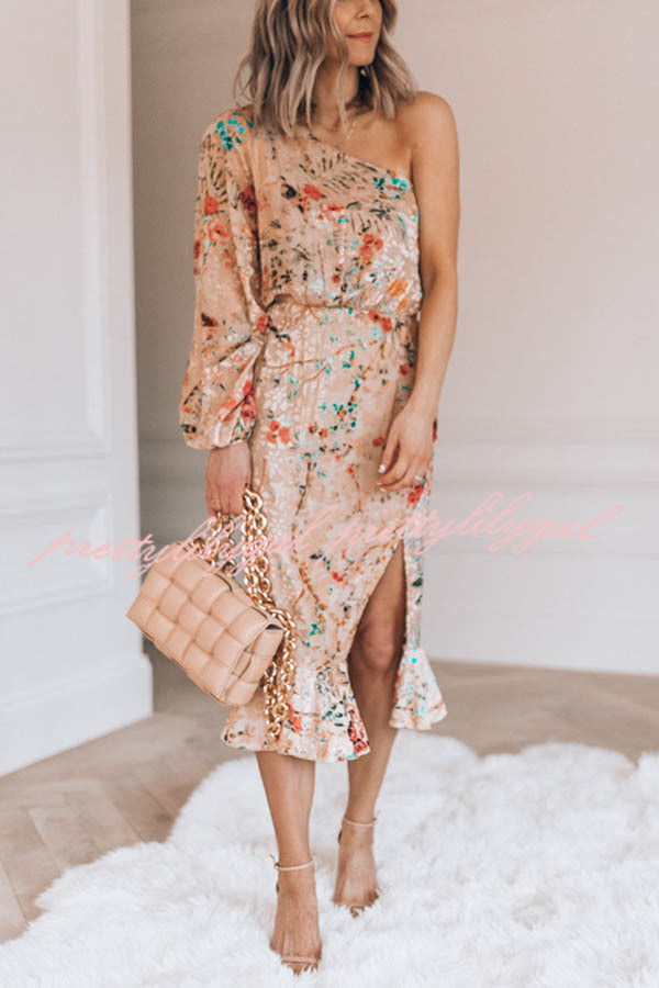Floral Print One Shoulder Dress for Women | Spring Summer Fashion | Perfect for Weddings, Parties & Date Nights