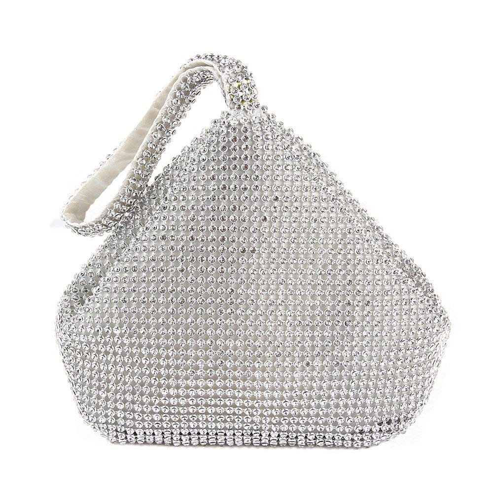 TOPCHANCES Women's Rhinestone Evening Clutch Purse - Sparkly Triangle Bling Handbag for Party, Wedding & Prom - Elegant Small Clutch Bag for Women & Girls