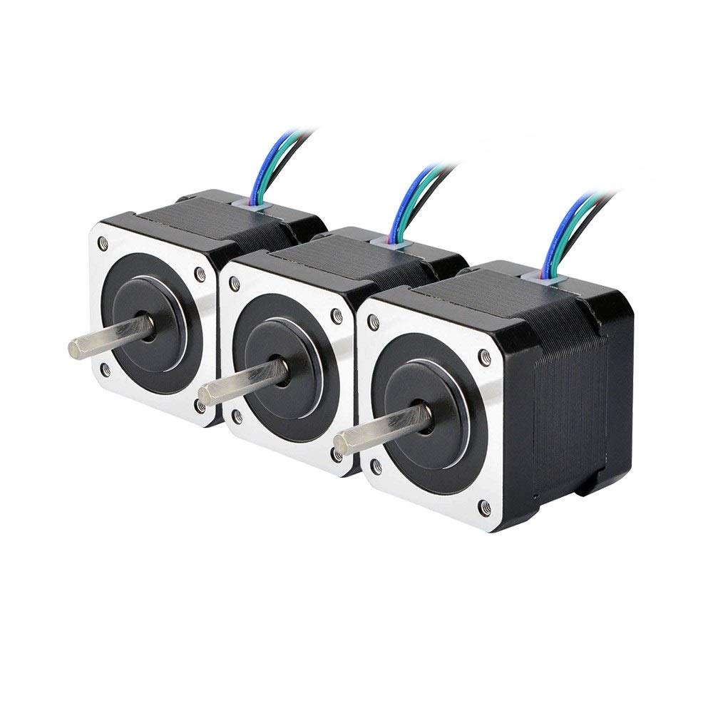 Nema 17 Stepper Motor 42BYGH 40mm 2A 45Ncm (64oz.in) with 1m Cable - 17HS4401 for DIY CNC, 3D Printer, Robotics & Automation Projects (Pack of 3) - High Torque Precision Motor for Smooth 3D Printing & CNC Machining