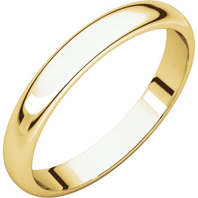 14K Gold 3mm Half Round Wedding Band for Women - Elegant & Timeless Bridal Ring for Engagement, Anniversary & Special Occasions
