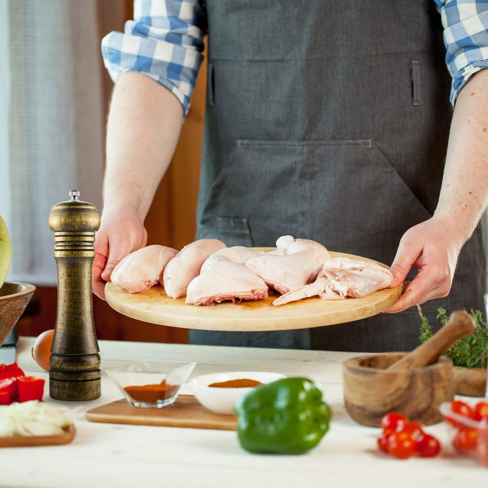 Premium 8 Inch Wood Pepper Grinder with Ceramic Rotor - Adjustable Coarseness, Hand Operated Capstan Mill for Freshly Ground Spices - Perfect for Kitchen, Dining Table & Gourmet Cooking