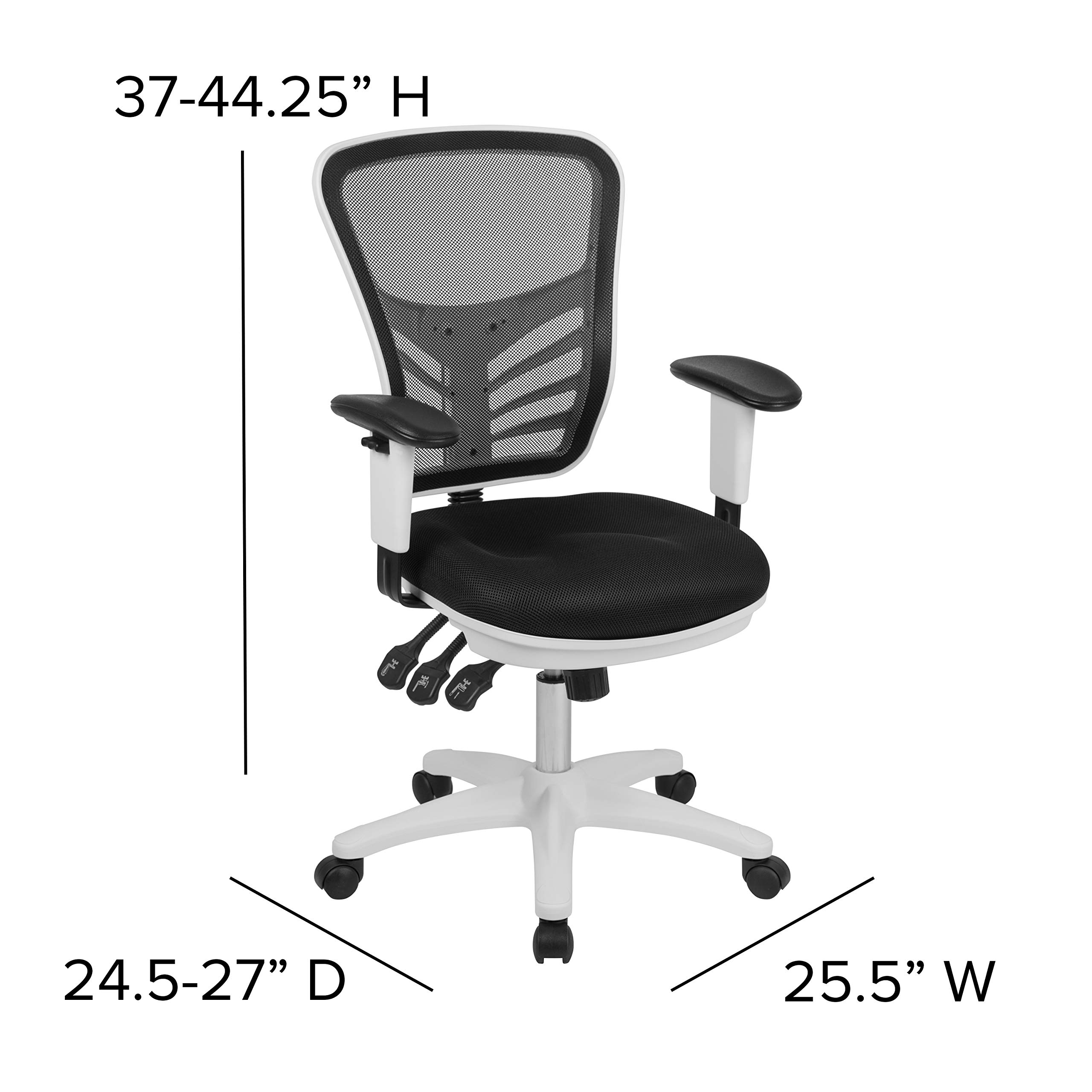 Flash Furniture Ergonomic Mesh Office Chair with Foam Seat, Plywood Back & Polyester Cover - Plastic Base & Metal Frame (27