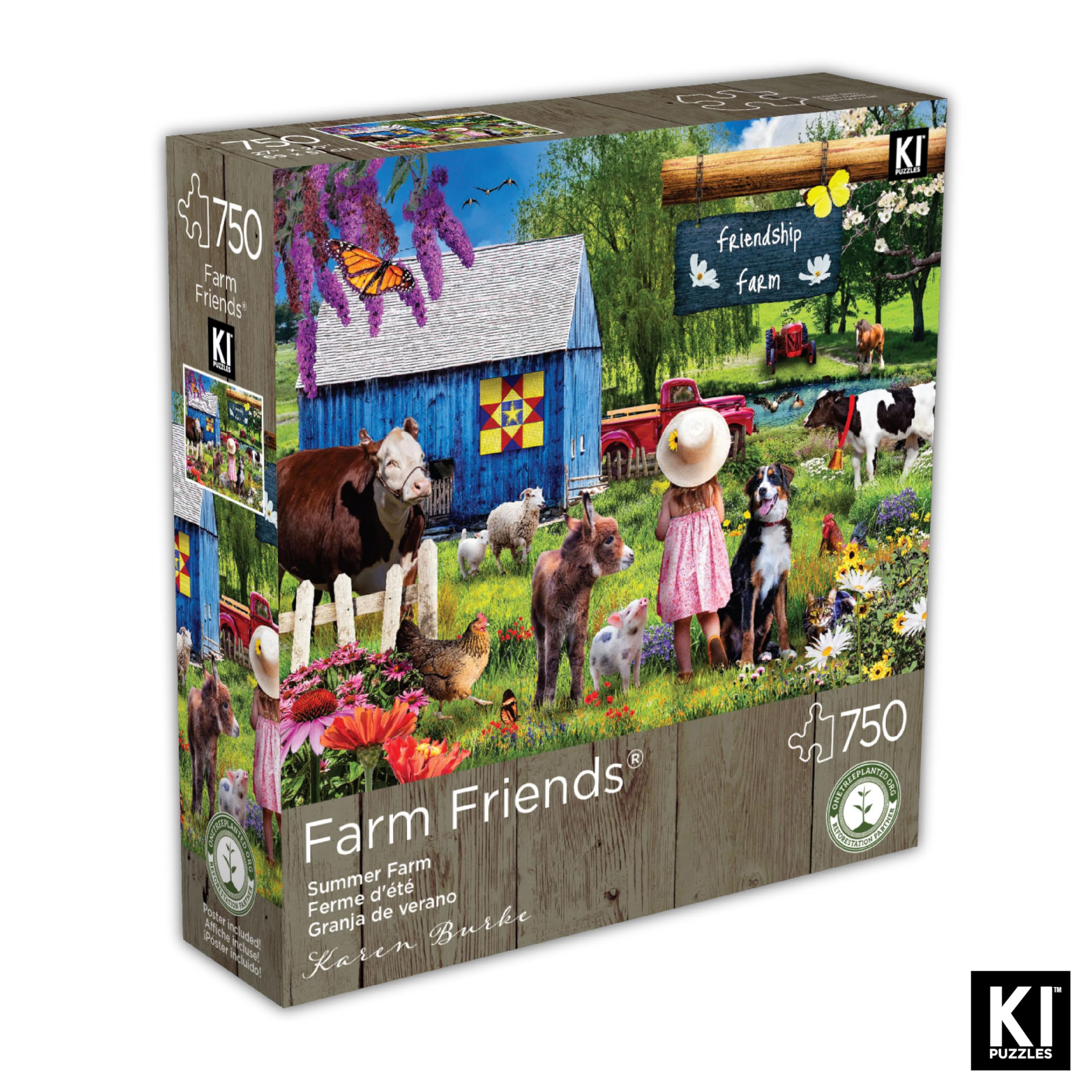 PLAYVIEW BRANDS 750 Piece Jigsaw Puzzle for Adults - Karen Burke Summer Farm Country Landscape - Challenging Puzzle Game for Family & Friends - Perfect for Relaxation, Stress Relief & Home Decor