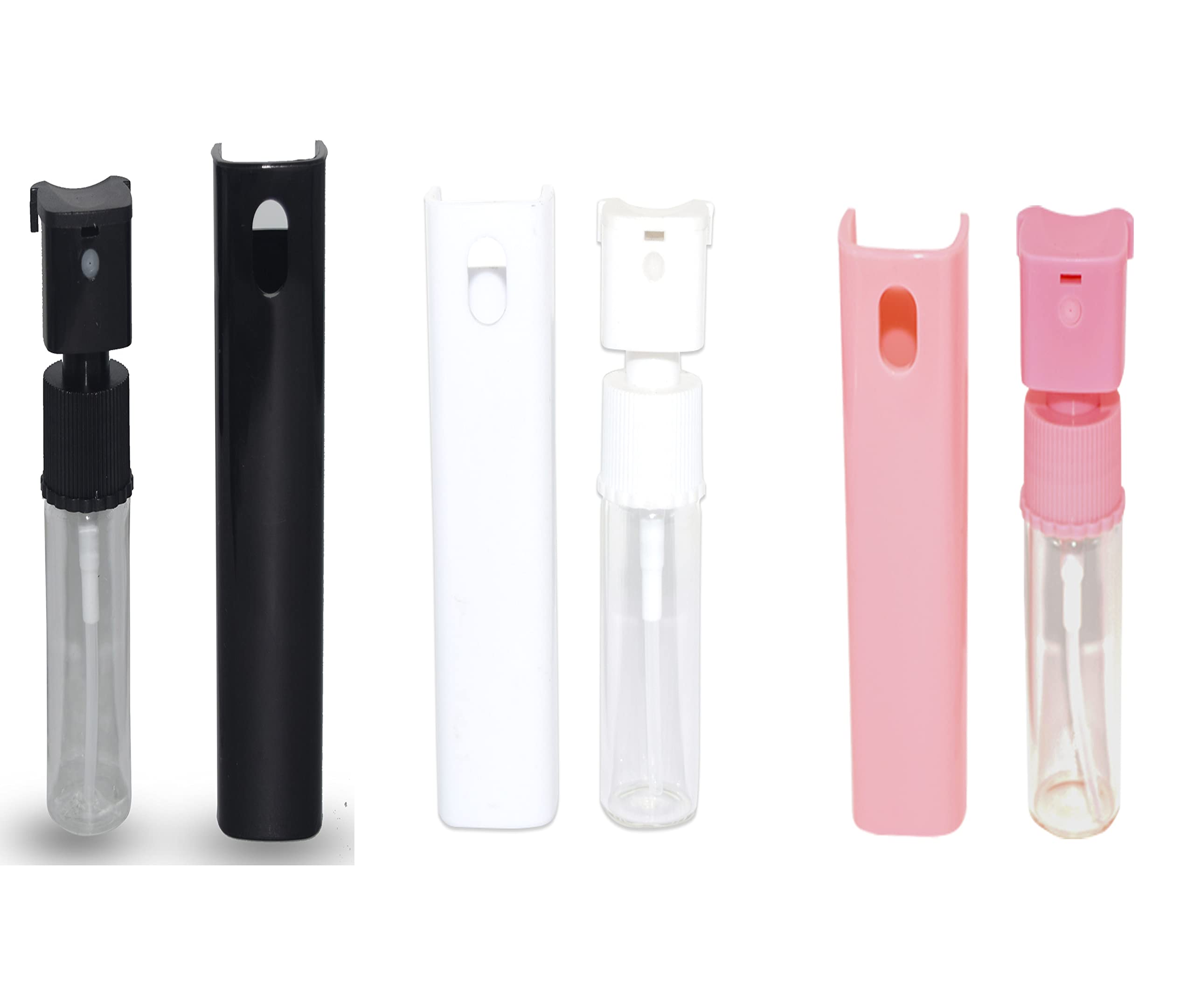 10ml Refillable Glass Bottle with Spray Pump - Multicolor Combo for DIY Perfume, Essential Oils & Rose Water - Leak-Proof Travel-Friendly Bottles for Home, Office & Gift Packaging (Pack of 3)