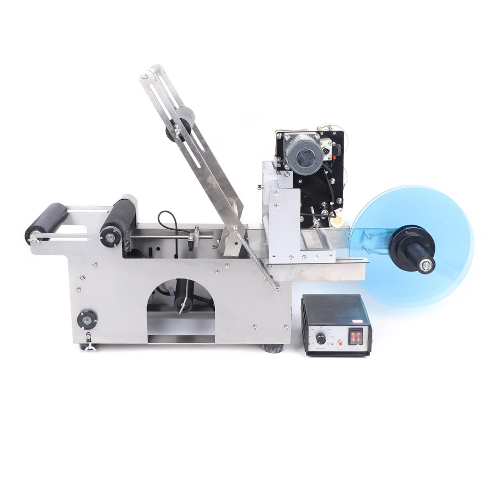 TBVECHI Round Bottle Labeling Machine - Automatic Label Maker & Coding Machine for Bottles, Jars & Containers - Perfect for Home Brewing, Cosmetics & Food Packaging