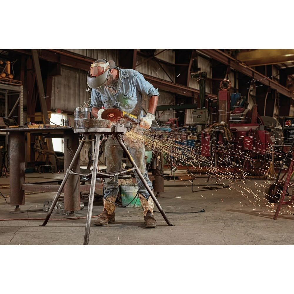 DEWALT 7-Inch 13-Amp Angle Grinder with RAT Tail - Heavy Duty Power Tool for Metal Cutting, Grinding & Polishing - Perfect for Construction, Welding & DIY Projects (DWE43840CN)