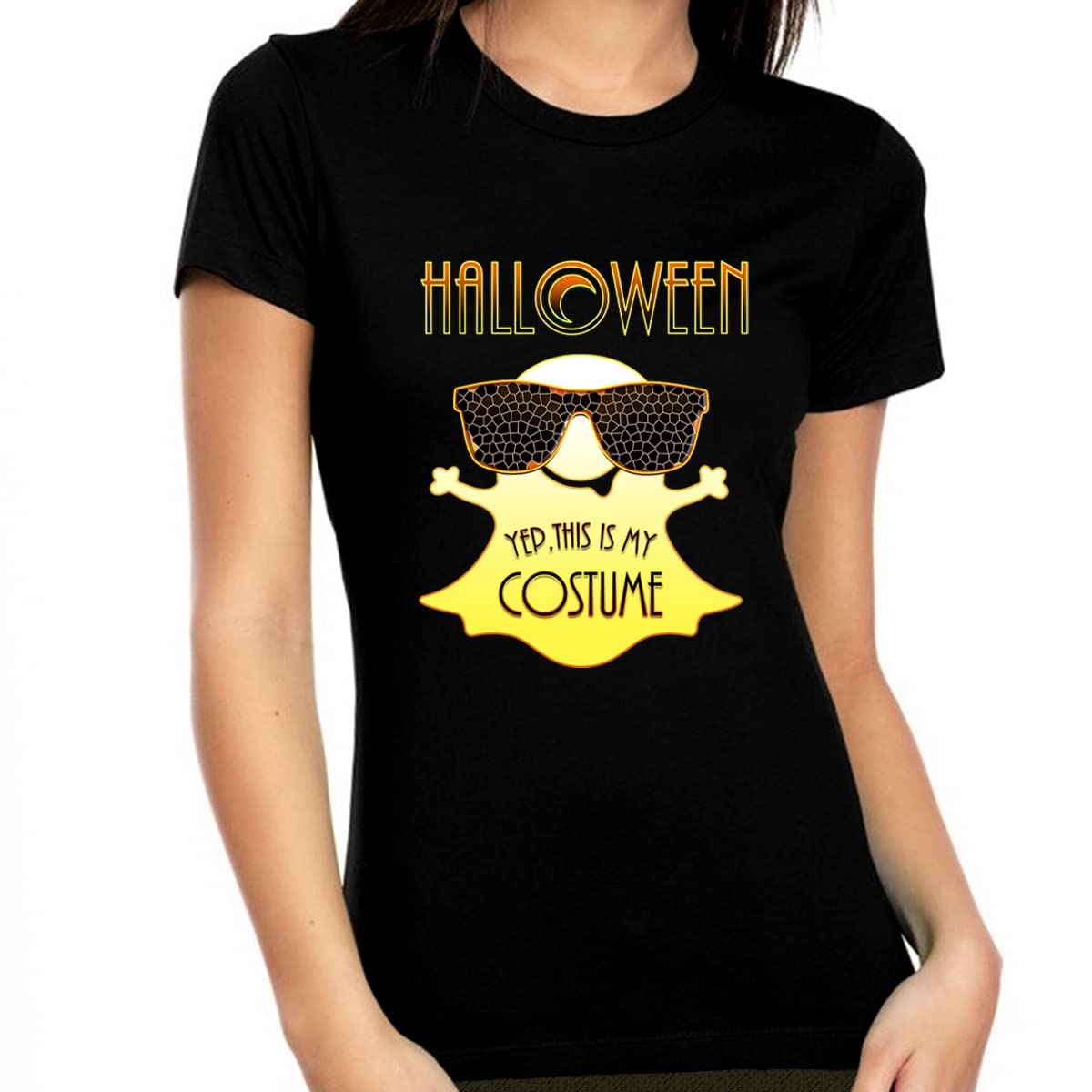 Funny Halloween T-Shirts for Women | Ghost & Spooky Design | Fire Fit Designs | Perfect for Halloween Parties & Costume Outfits