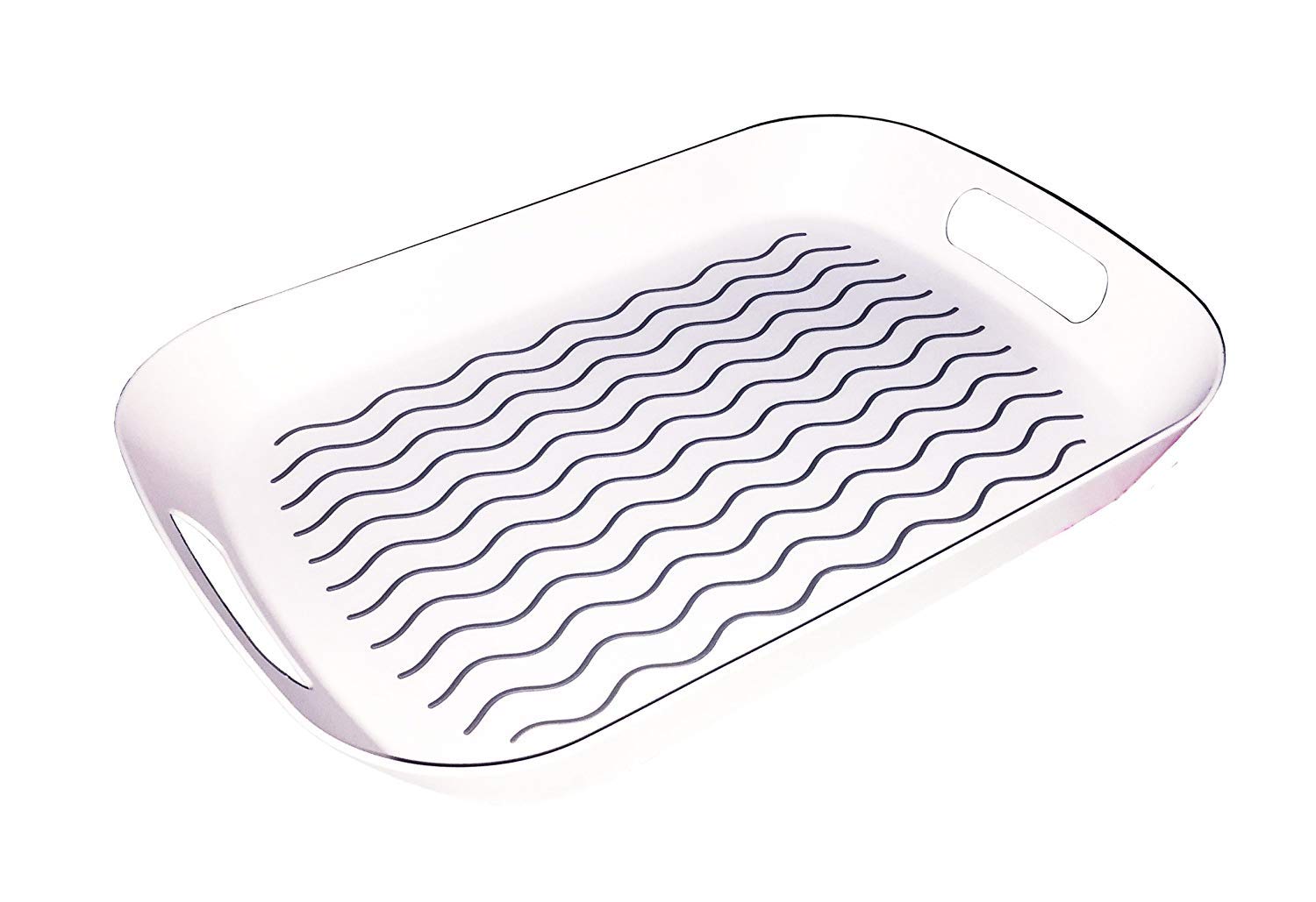 White Serving Tray with Handles - 2 Pack Set for Dining, Entertaining & Home Decor | Perfect for Breakfast in Bed, Party Snacks & Coffee Table Organization