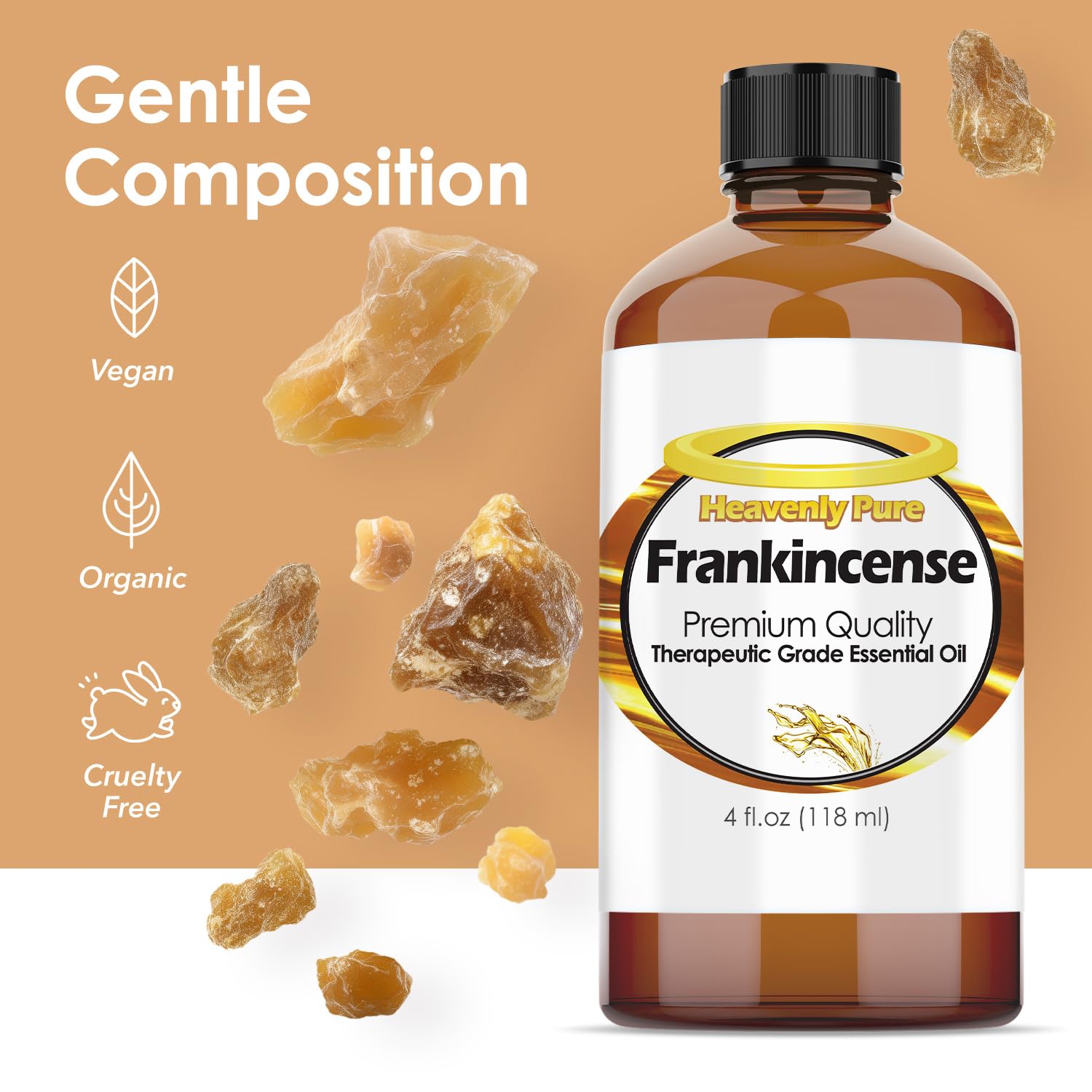 Premium Frankincense Essential Oil 4 oz - 100% Pure & Natural Therapeutic Grade Aromatherapy Oil for Relaxation, Meditation & Skin Care - Bulk Size Frankincense Oil for Diffusers, Massage & DIY Beauty Products