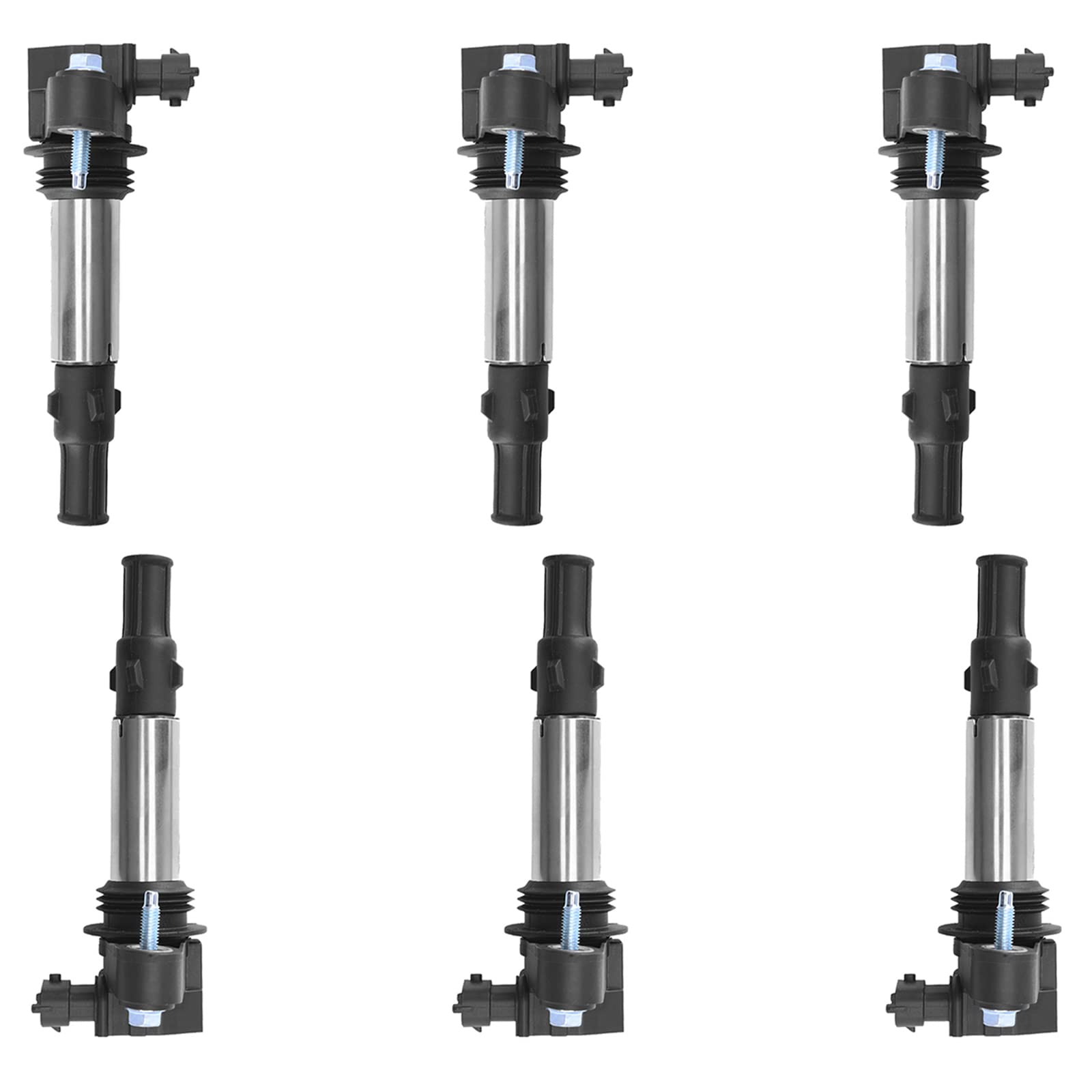 6-Pack MCK High-Performance Ignition Coil Set Compatible with Buick Cadillac Chevrolet GMC Saab Saturn 3.6L 2.8L V6 (2004-2009) - UF375 Replacement for Allure Enclave LaCrosse Rendezvous CTS SRX STS Traverse Acadia Outlook - Improves Engine Performance & Fuel Efficiency