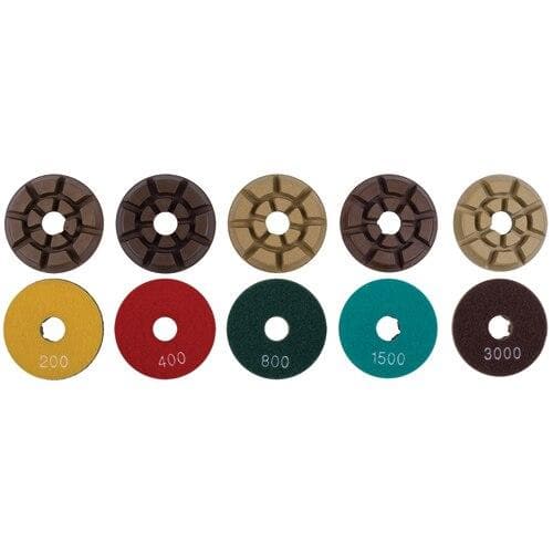 3 Inch Resin Diamond Polishing Pads for Granite, Marble, Concrete - Wet/Dry Use for Countertops, Floors, Stone Restoration