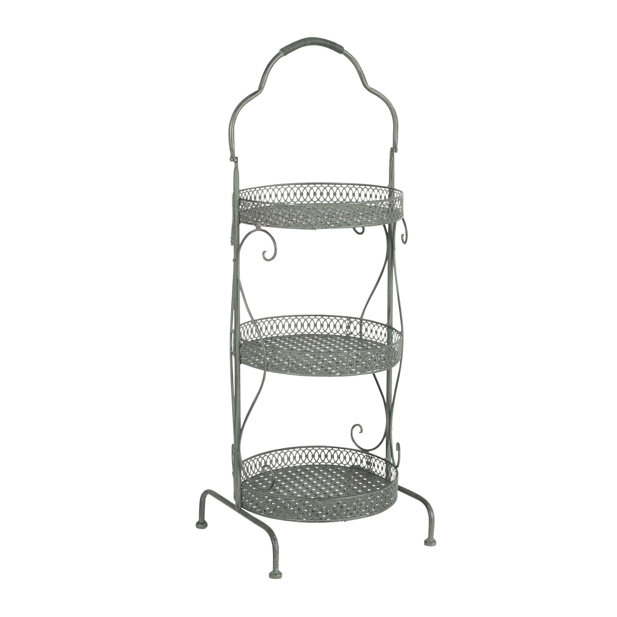 Arlette 3-Tier Silver Metal Basket Organizer - 32.7 x 12.2 x 11 Inches - Perfect for Bathroom Storage, Kitchen Organization & Bedroom Decor