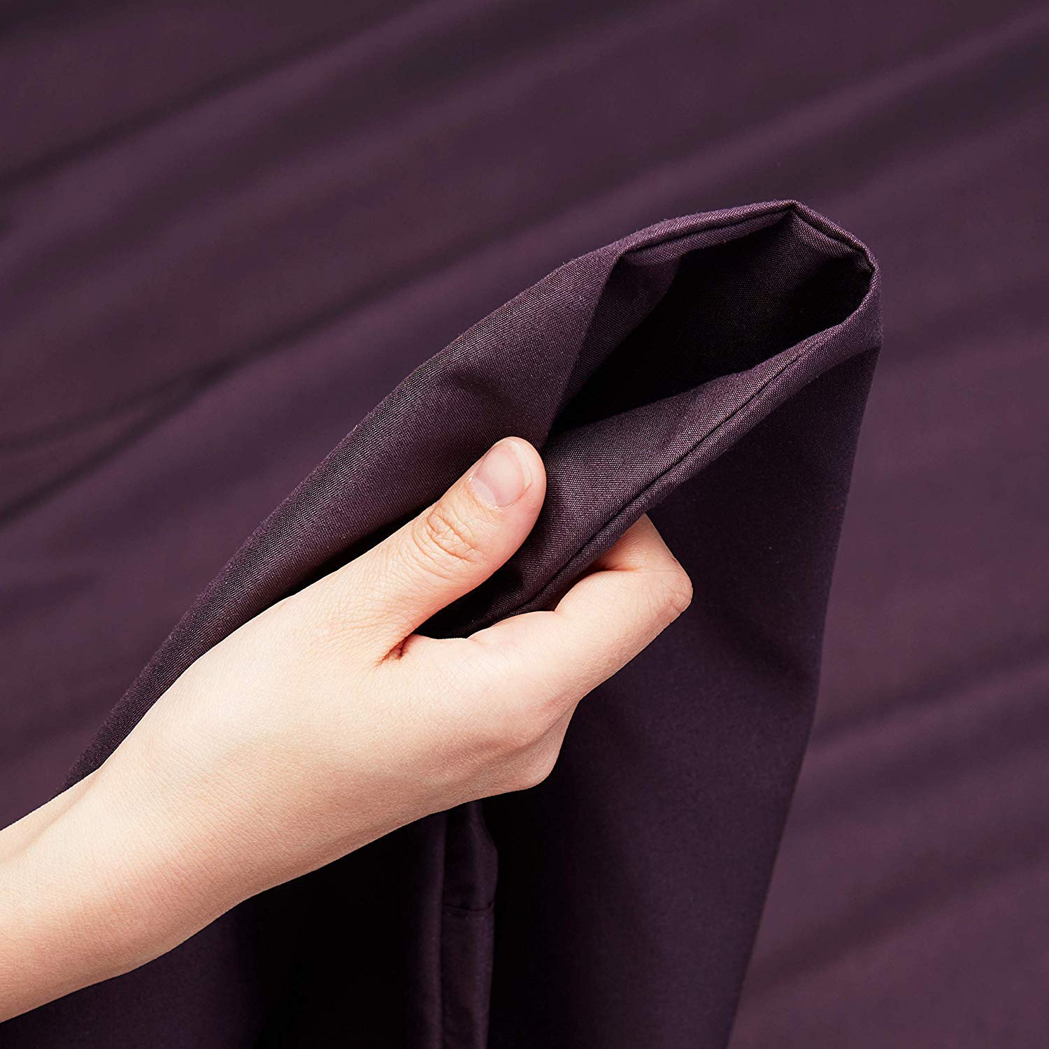 Luxury 1800TC Egyptian Cotton Queen Sheet Set - 6PC, Purple for Bedroom Comfort