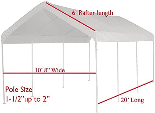 12' x 20' White Canopy Replacement Cover - Heavy Duty Waterproof Outdoor Shelter Top for 10' x 20' Frame - Perfect for Camping, Picnics, Backyard Parties and Outdoor Events