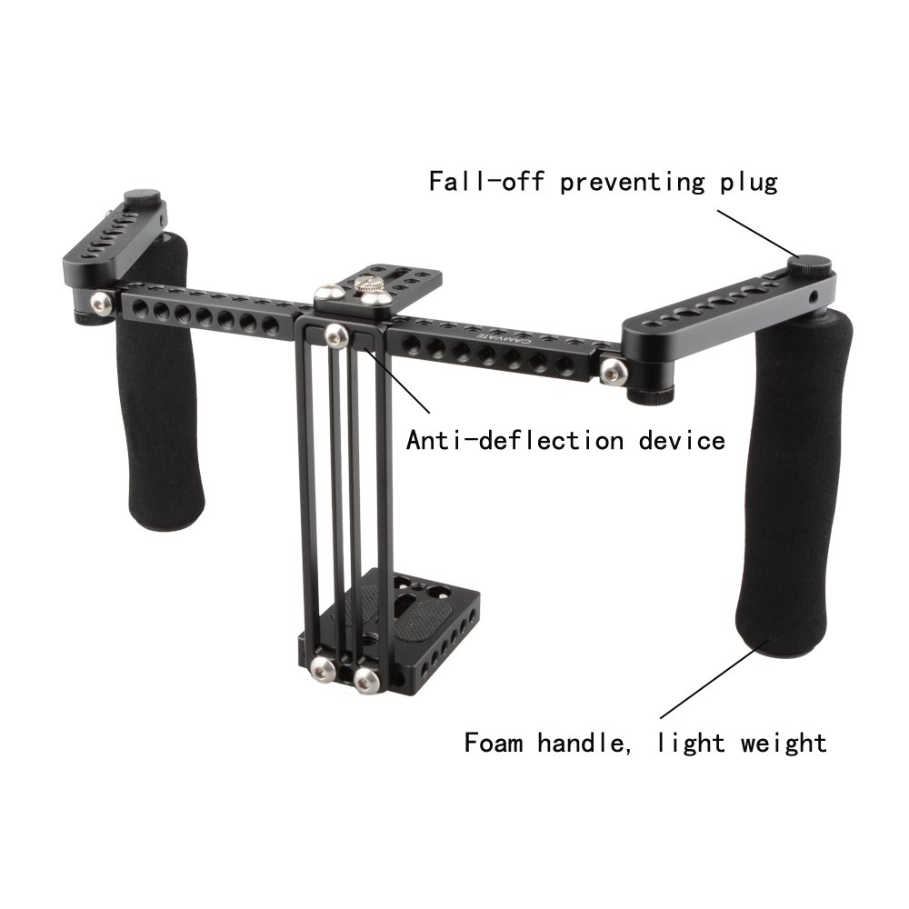 CAMVATE Adjustable Monitor Cage for 5-7 Inch LCD Screens - Durable Aluminum Alloy Bracket with Ergonomic Handles - Perfect for DSLR Camera Rigs, Video Production & Field Monitoring