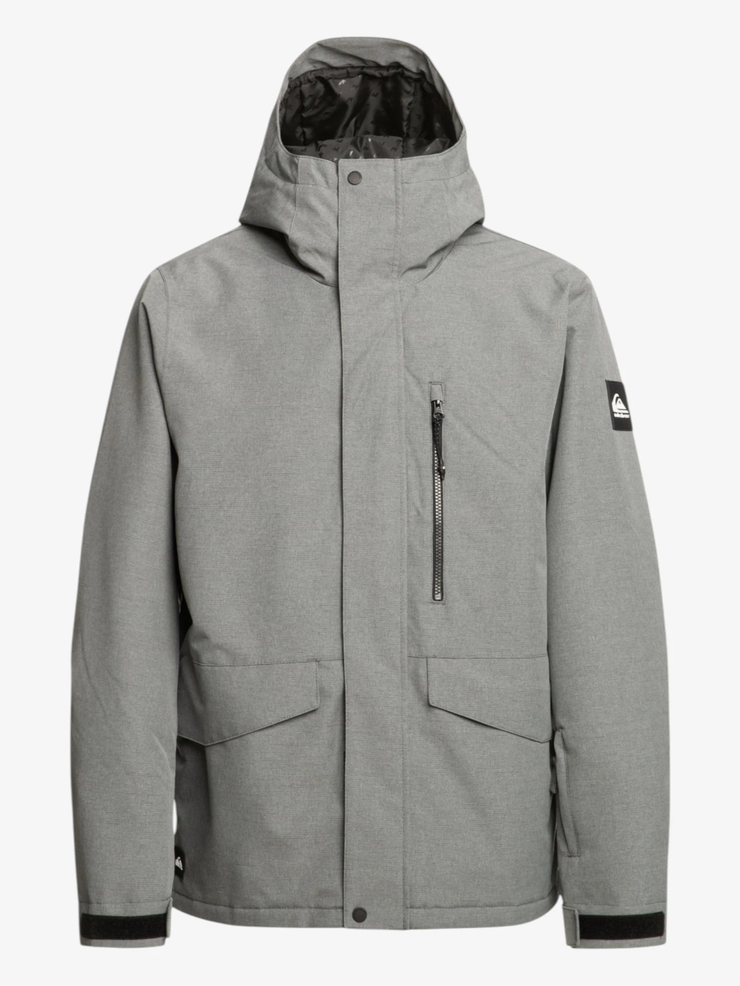 Quiksilver Mission Solid Dark Grey Snow Jacket - Waterproof & Insulated Winter Coat for Skiing, Snowboarding & Outdoor Adventures