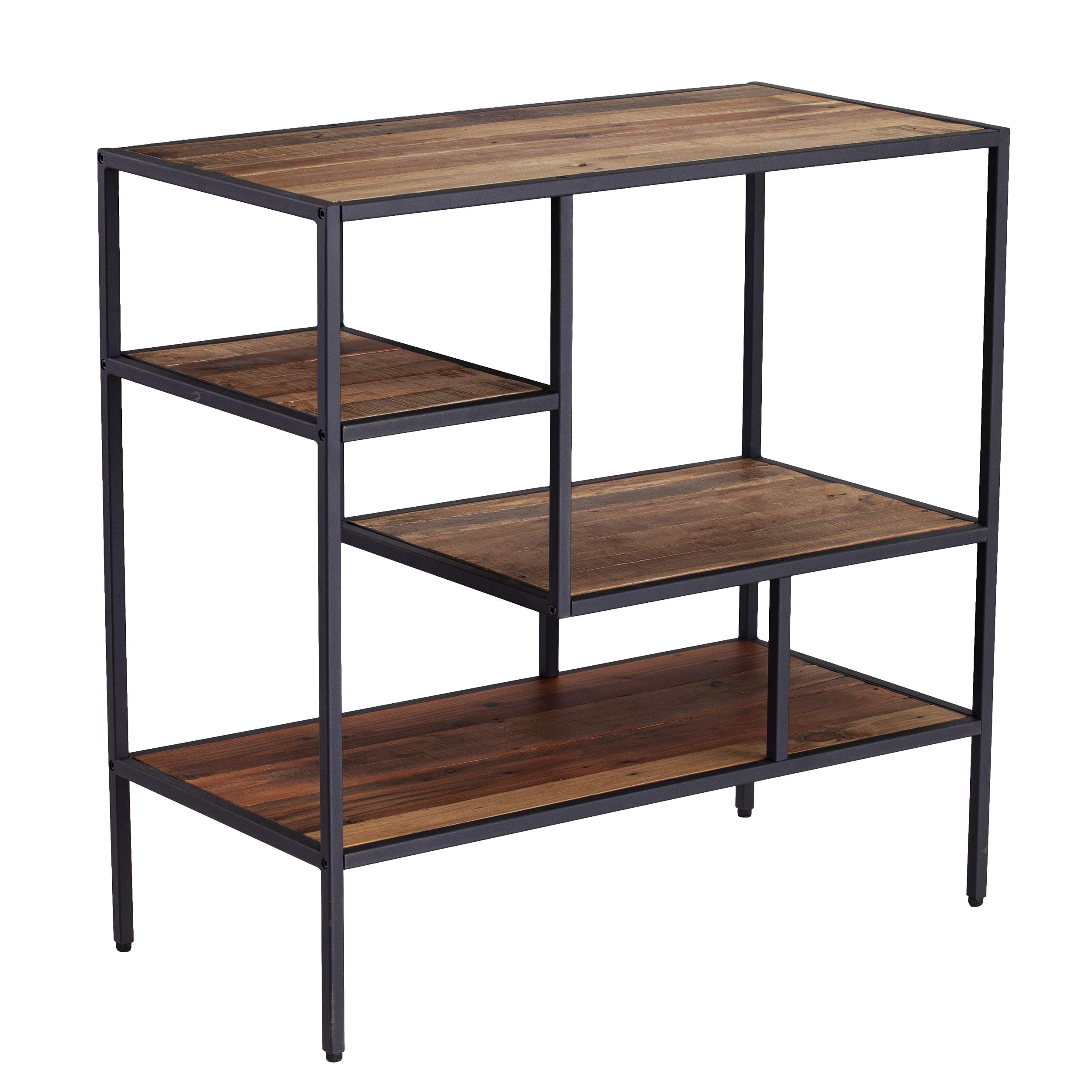SEI Furniture Mathry Bookcase Bookshelf - Natural Cream Wooden Storage Shelf for Living Room, Bedroom, Office & Study - Organize Books, Decor & Essentials