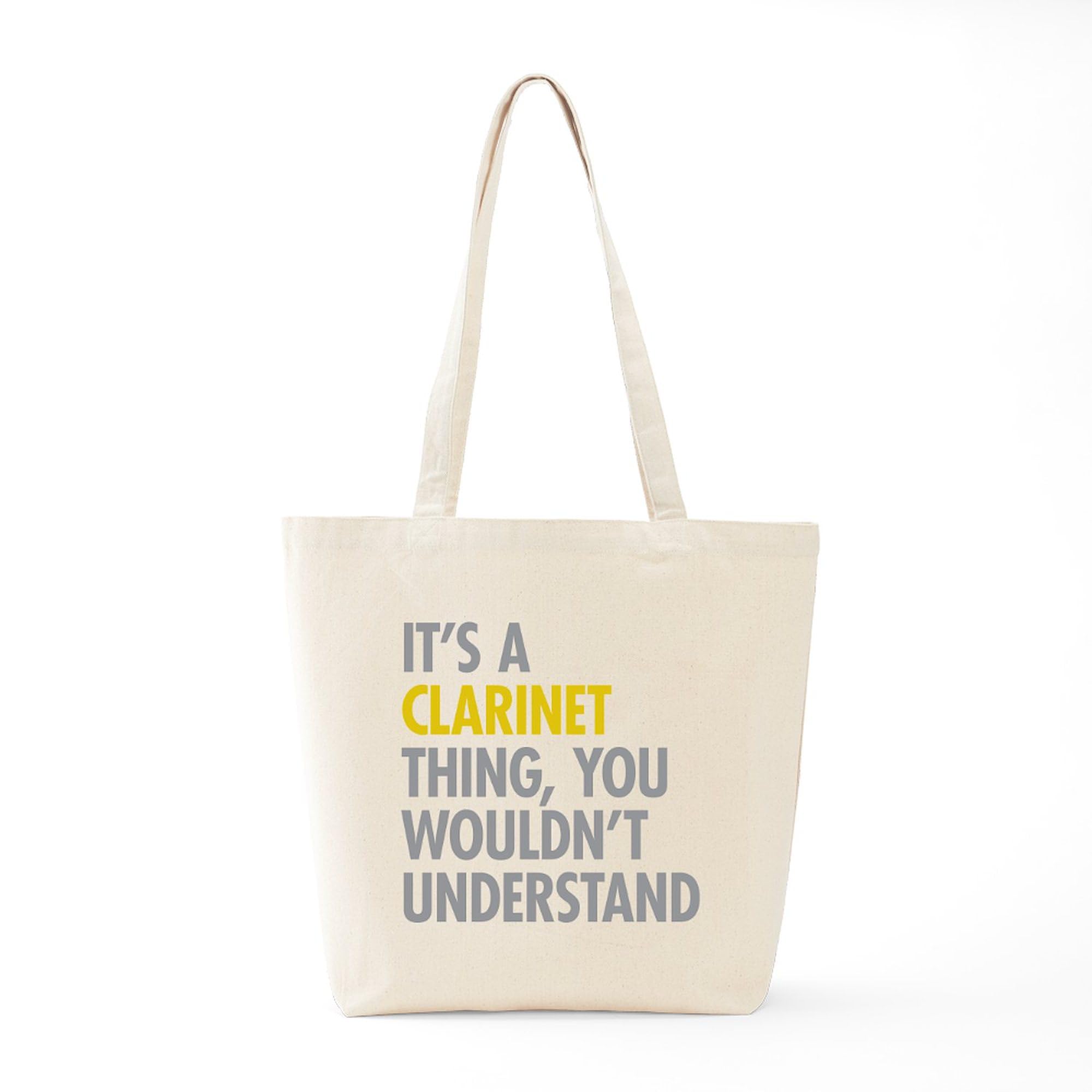 CafePress Clarinet Lover Tote Bag - Natural Canvas Reusable Shopping Bag for Musicians, Students & Grocery Shopping