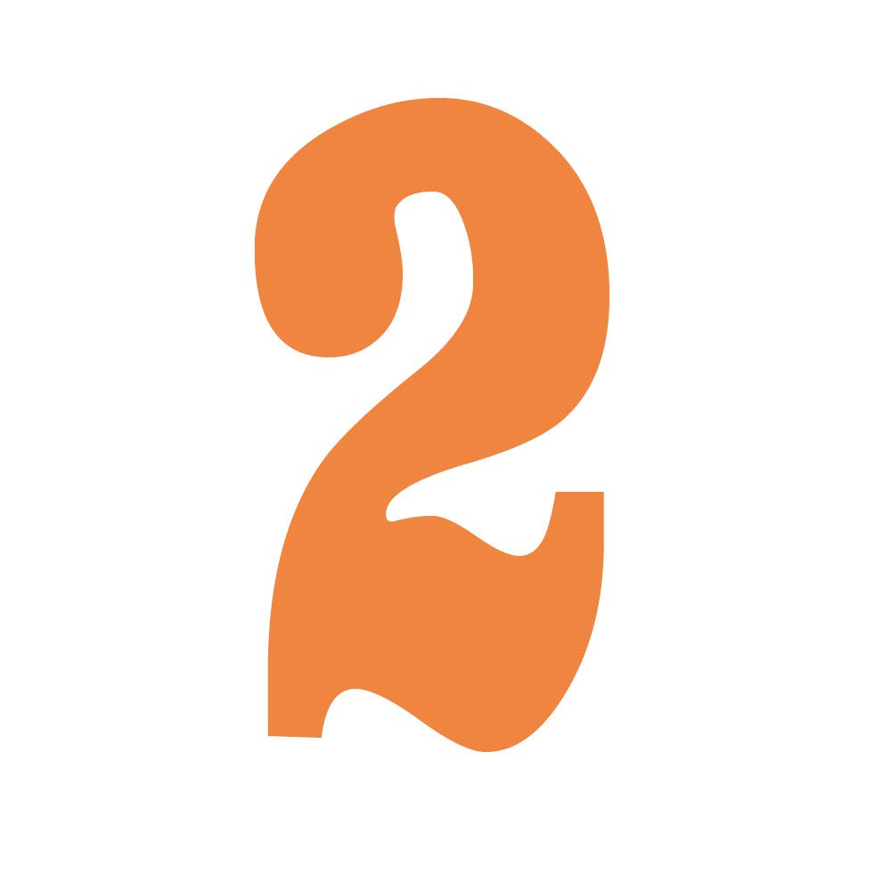 4 Inch Tall Number 2 Iron On Heat Transfer for Football & Baseball Jerseys - Orange Sports T-Shirt Numbers - Perfect for Team Uniforms, DIY Apparel, and Custom Sports Gear