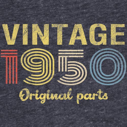Vintage 1950s Retro 75th Birthday Gift for Men - Original Parts Themed T-Shirt - Perfect for Milestone Celebrations & Nostalgic Parties