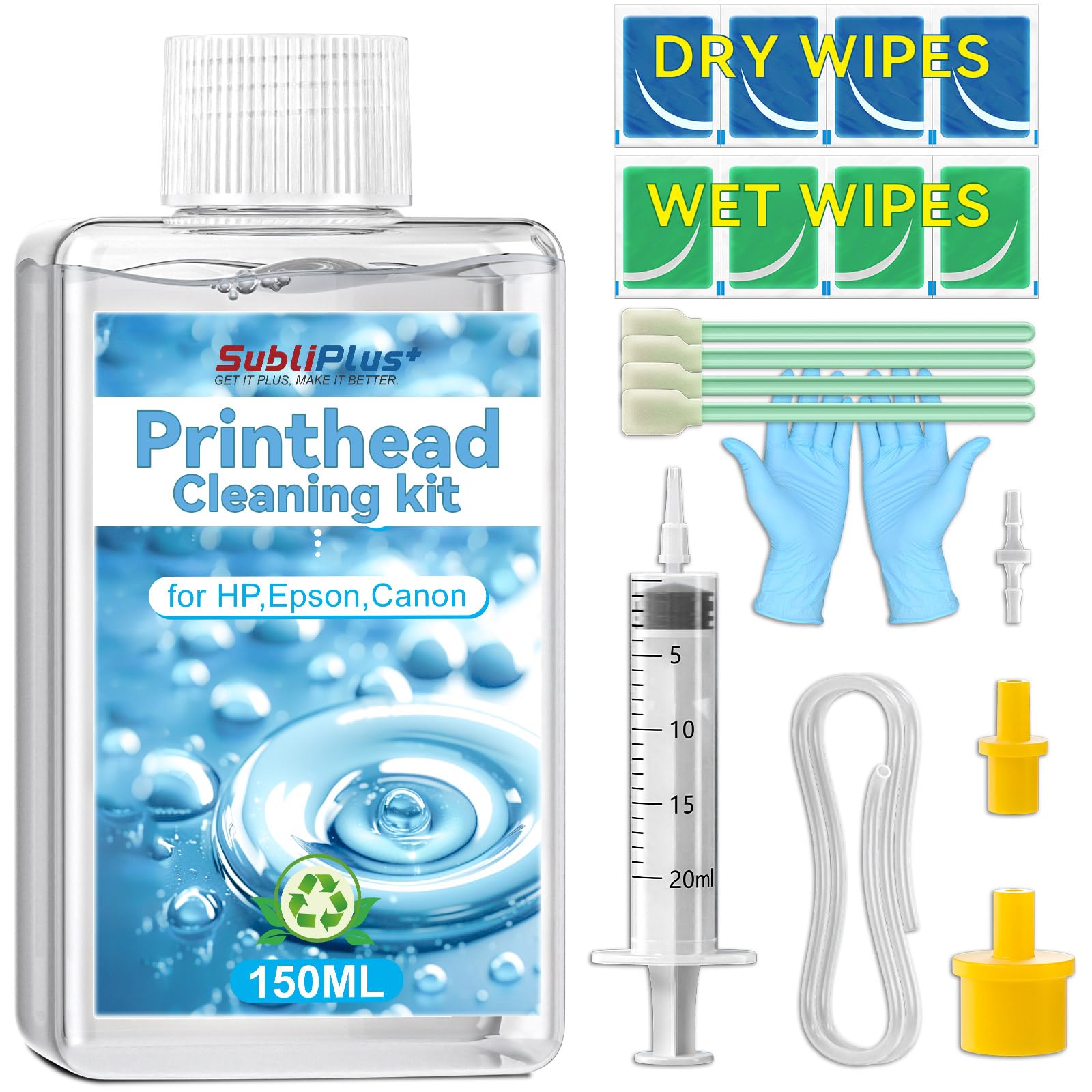 Epson Ecotank Printhead Cleaning Kit 150ml - Universal Printer Nozzle Cleaner Solution for HP Officejet Pro, Canon Pixma & More | Inkjet Printer Maintenance Kit for Clogged Nozzles - Perfect for Home Office & Small Business Printing Needs