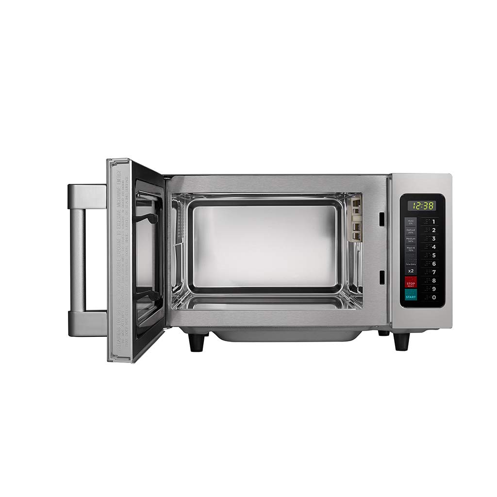 Midea 1025F1A 1000W Commercial Microwave Oven - 0.9 CuFt Stainless Steel Countertop with Touch Control | Perfect for Restaurants, Cafes & Office Kitchens