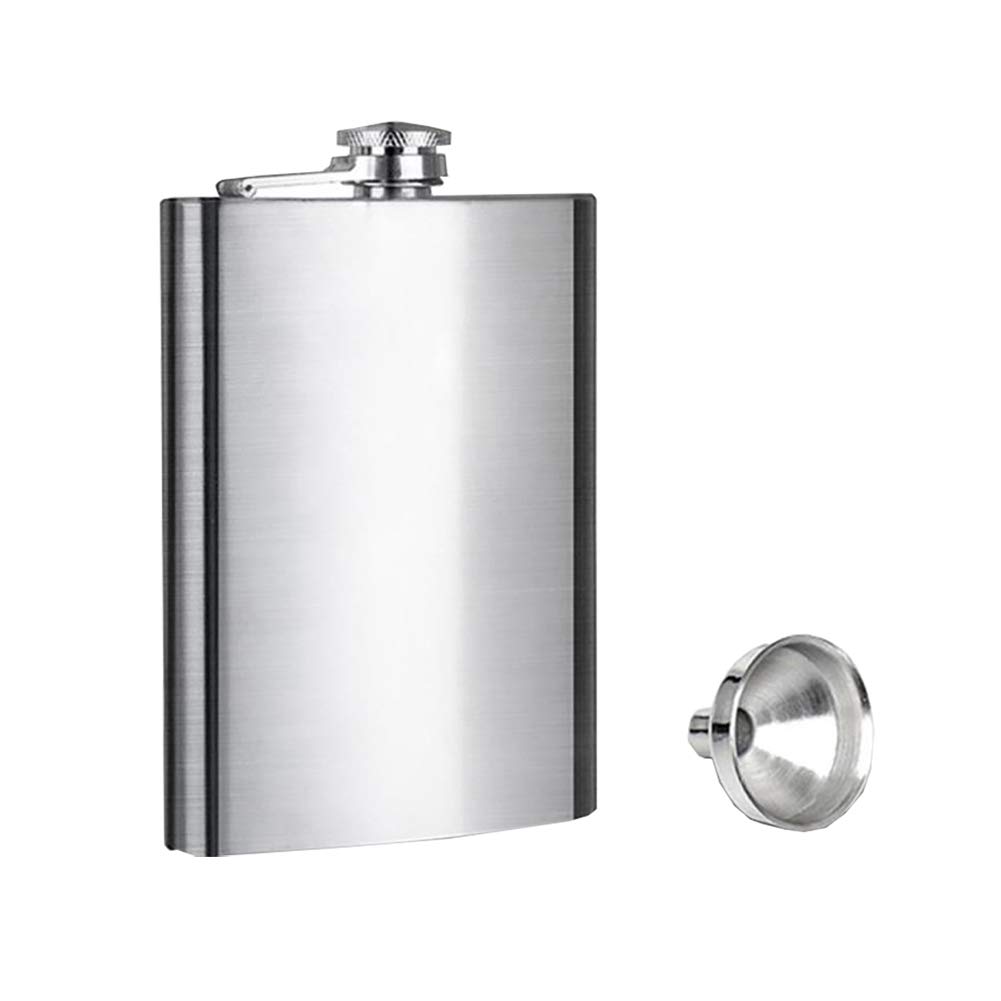 Premium 10oz Stainless Steel Hip Flask with Funnel - Leakproof Portable Liquor Flask for Whiskey, Bourbon & Vodka - Perfect for Outdoor Adventures, Camping, Travel & Gifts