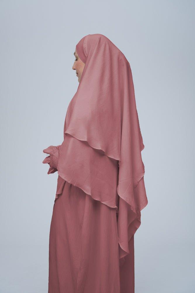 Elegant Pink Prayer Gown for Women - Lightweight & Breathable Islamic Salah Dress for Umrah, Hajj, or Daily Prayers - Perfect for Home, Mosque & Religious Ceremonies