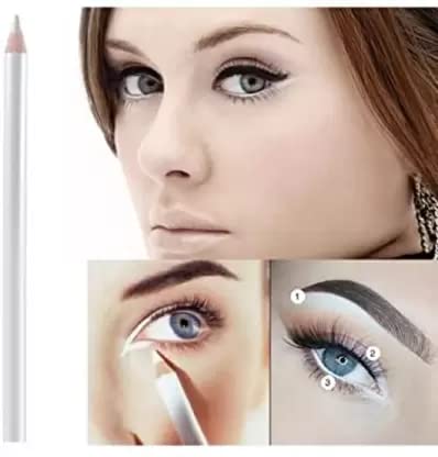 AGLEY Long Lasting White Dram Kajal Pencil - Smudge Proof & Waterproof Eyeliner for Sensitive Eyes | Perfect for Daily Makeup, Party Looks & Professional Use