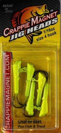 Leland Lures Crappie Magnet Replacement Jig Heads - Premium Fishing Hooks for Crappie, Bass & Panfish - Perfect for Freshwater Fishing & Ice Fishing