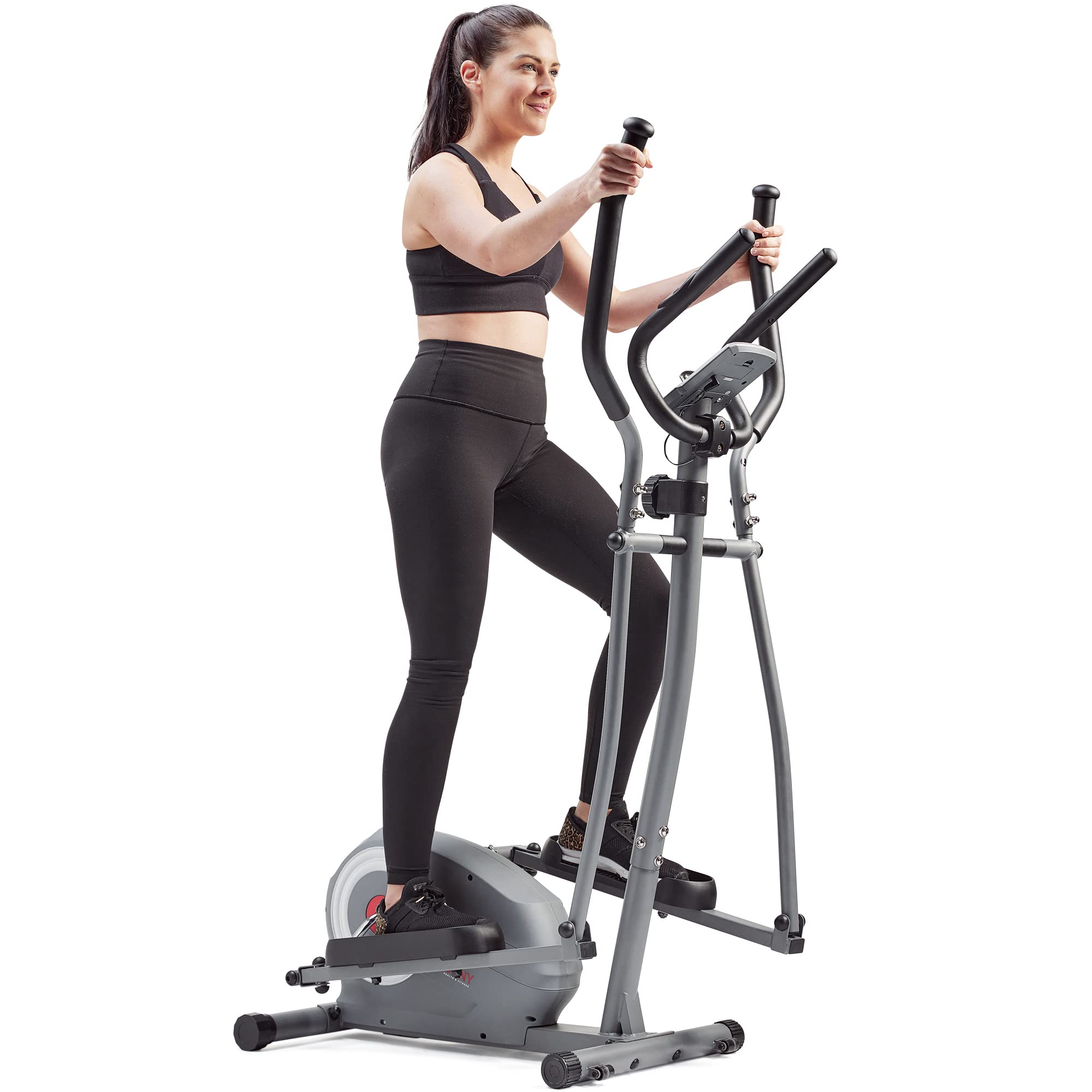 Sunny Health & Fitness Smart 2-in-1 Upright Elliptical Trainer - Full Body Workout Machine for Home Gym with Bluetooth Connectivity & Magnetic Resistance | Ideal for Cardio, Cross-Training, Arm & Leg Exercises | Compatible with SunnyFit App for Fitness Tracking