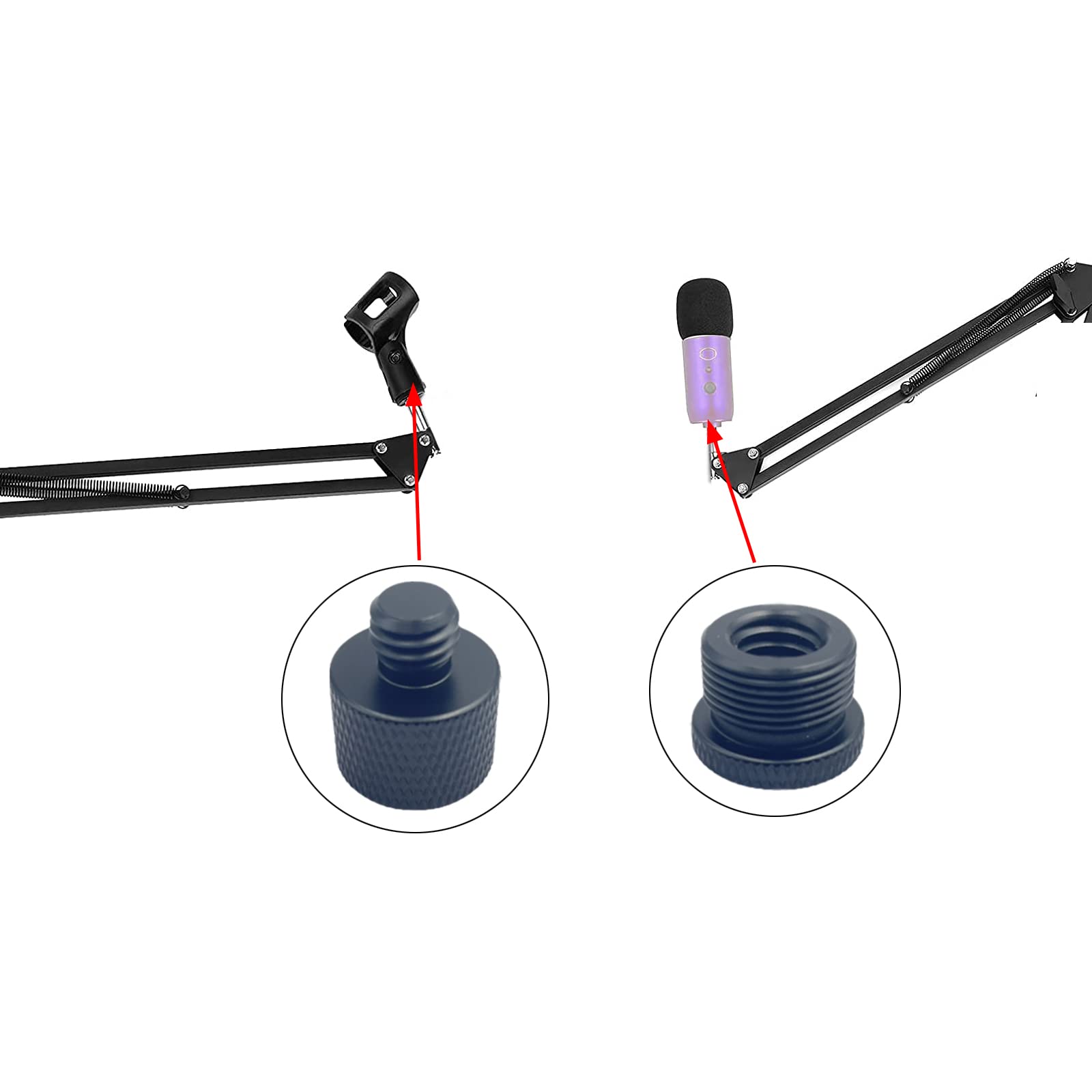 8-Piece Mic Stand Adapter Kit - 4Pcs 5/8