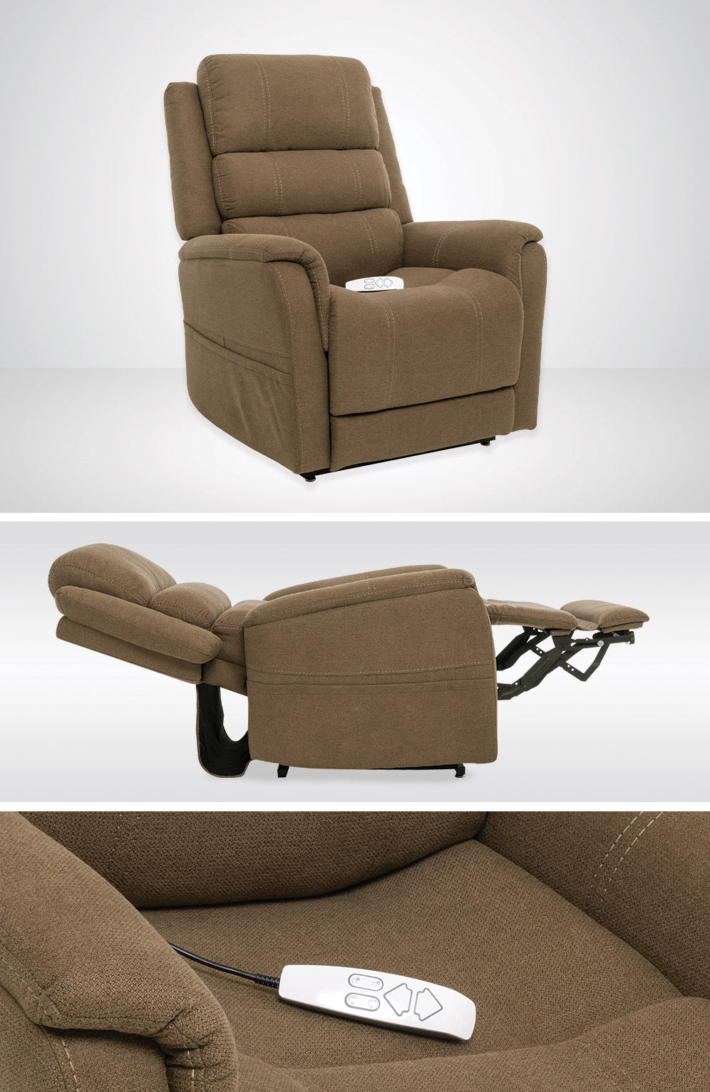 Premium Infi Attain Merino Latte Lift Chair MM3603 VMT A01 - Comfortable Recliner for Living Room, Bedroom & Office - Relaxing Lift Chair for Elderly & Mobility Needs