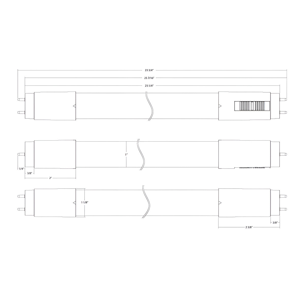 2ft LED T8 Tube Light - 7W, 940 Lumens, 3000K-6500K Adjustable Color Temperature, Ballast Bypass, Single/Dual End Power - Perfect for Office, Garage, Warehouse & Home Lighting