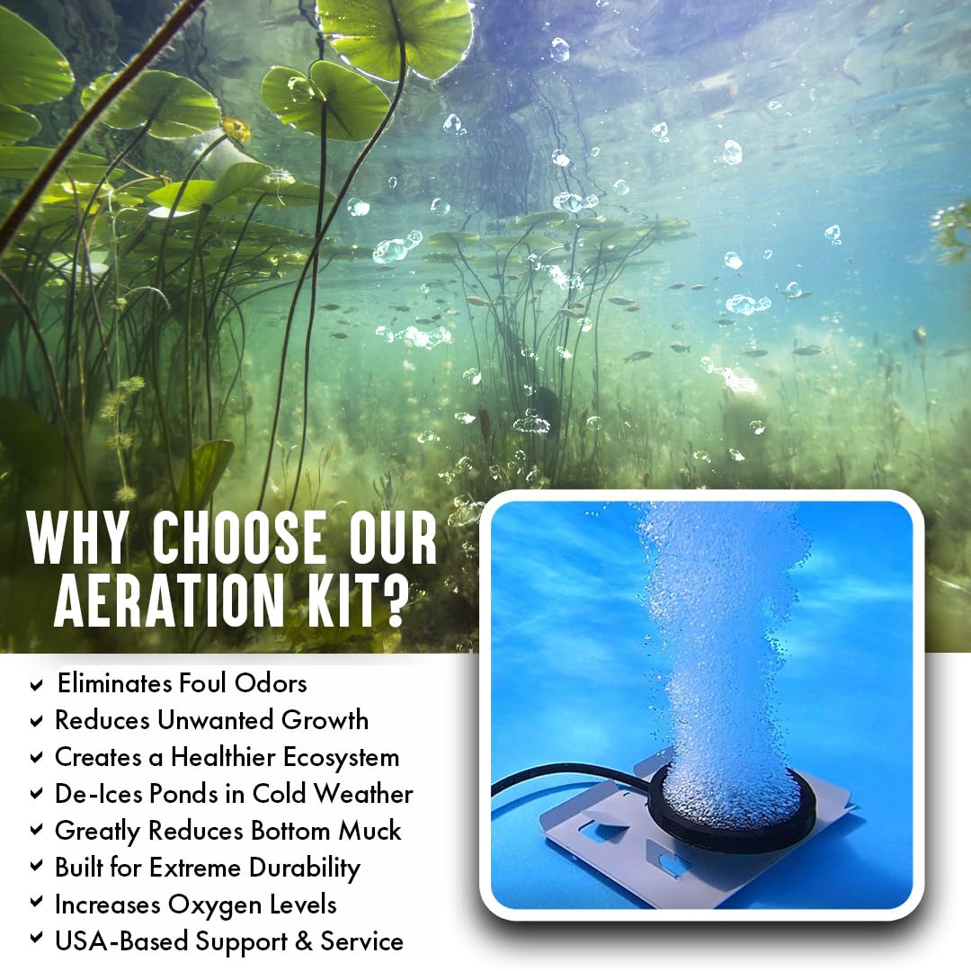 PA-RP80PAP 6.7 CFM (1 HP) Deep Water Subsurface Aeration Pump - Powerful Rocking Piston Air Compressor for Ponds & Lakes | Ideal for Water Oxygenation, Fish Health & Algae Control