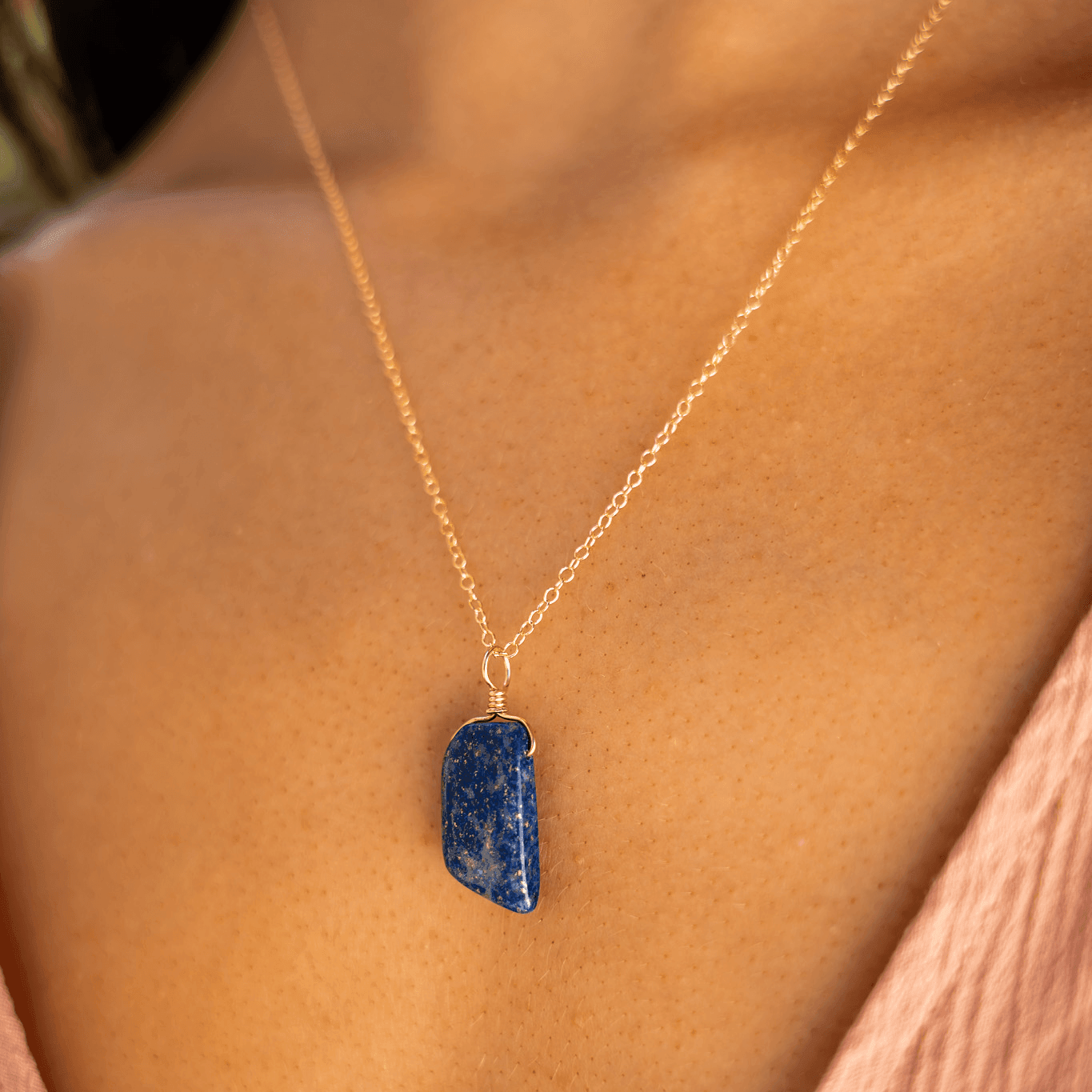 Small Smooth Lapis Lazuli Crystal Pendant Necklace - Healing Stone Jewelry for Women, Spiritual Gift & Meditation Accessory