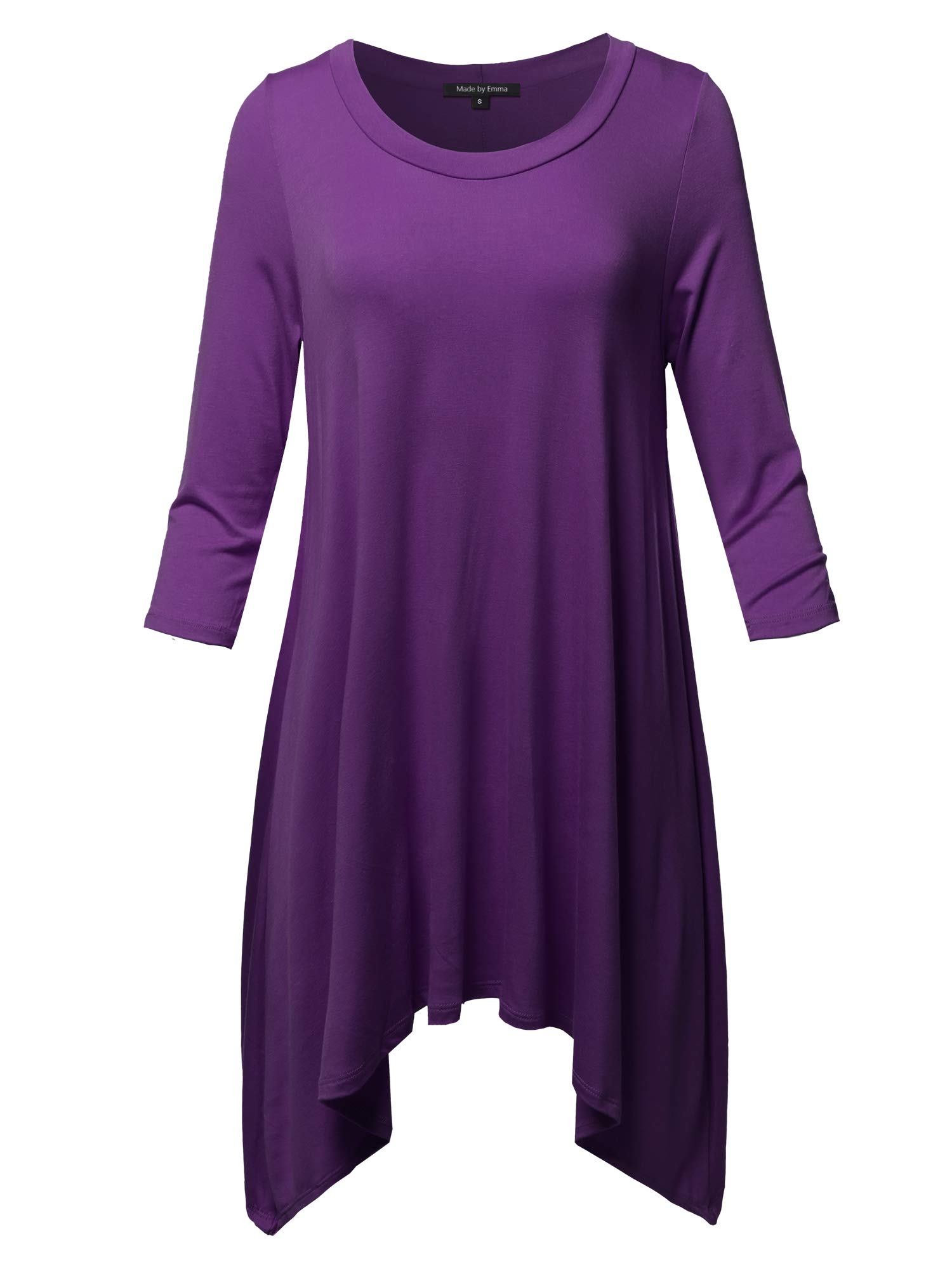 Emma Women's Casual Loose Fit Dolman Sleeve Tunic Dress Top - Comfortable Flowy Blouse for Everyday Wear, Work & Weekend Outfits