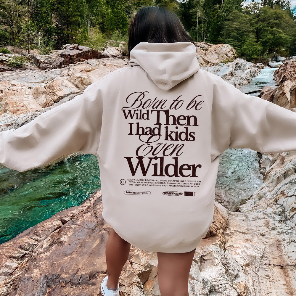 Born To Be Wild Kids Hoodie - Soft & Cozy Back Print Pullover for Boys & Girls - Perfect for Outdoor Adventures & Casual Wear
