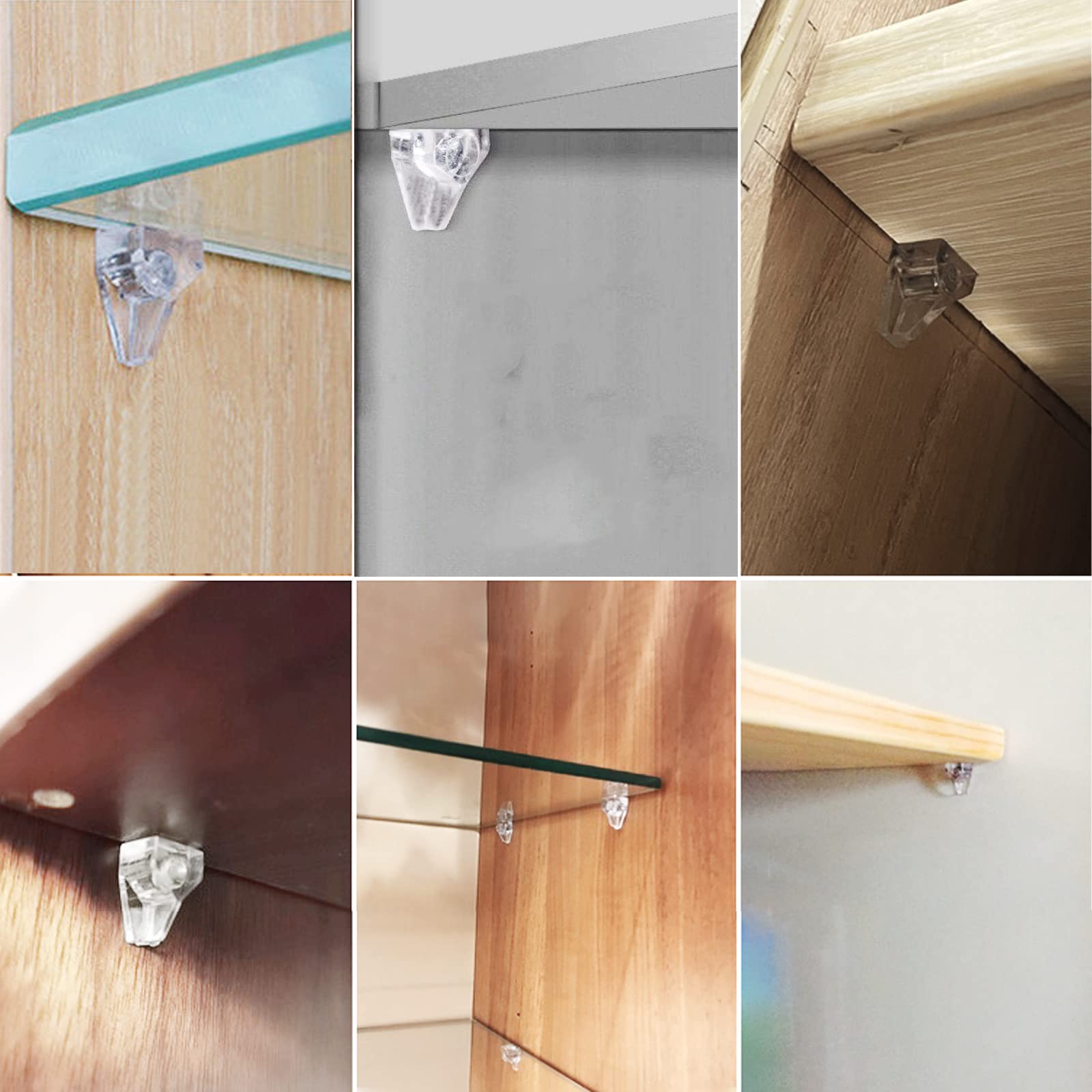 50 Pack 5mm Clear Crystal Plastic Shelf Pegs - Cabinet Shelf Pins, Shelf Holder Pins for Kitchen, Furniture, Bookcase - Durable Replacement Pegs for Organizing Cabinets, Wardrobes & Storage Units