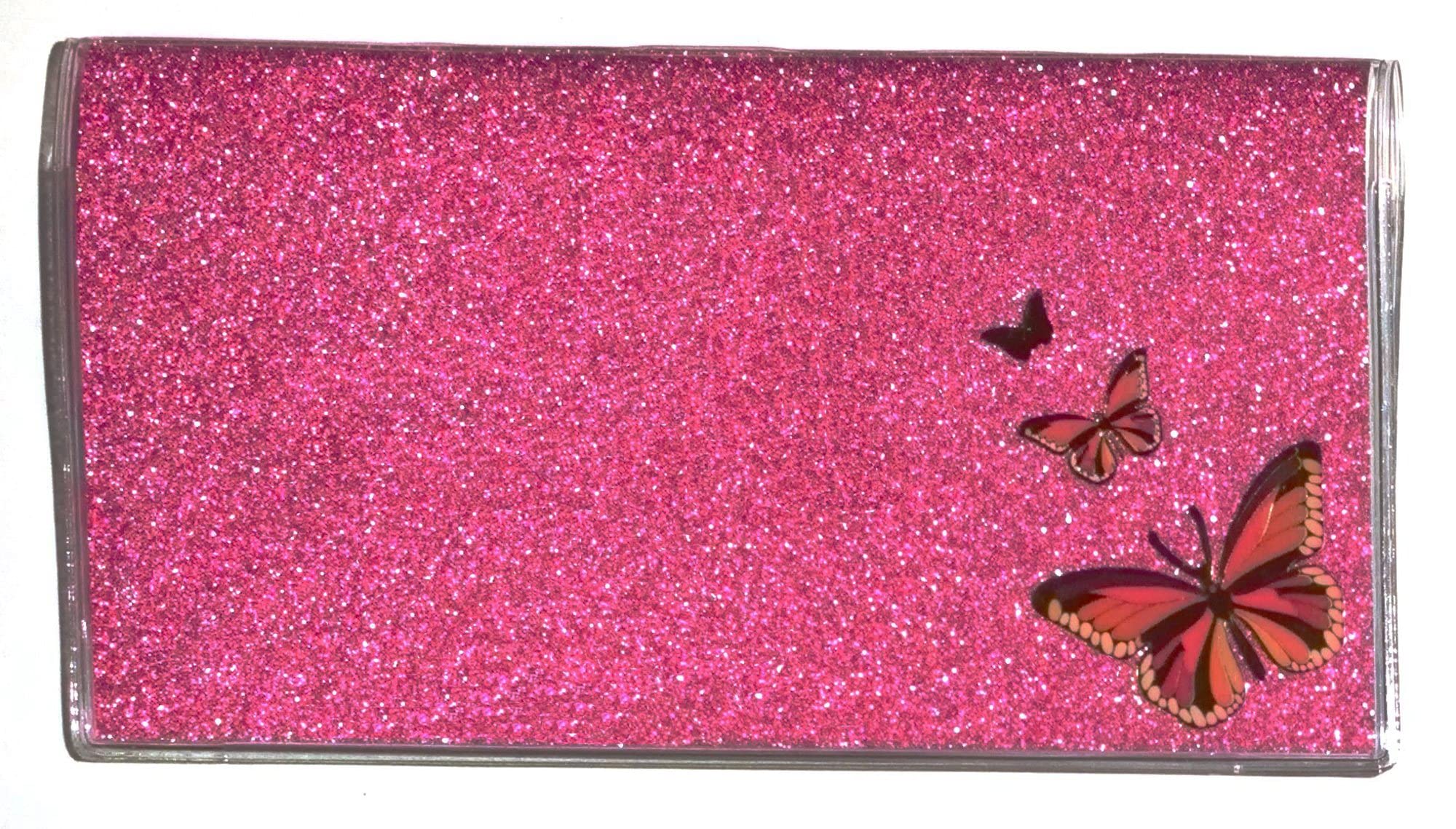 2023-2025 Glitter Bling Pocket Planner with Notepad - Fairy Pink Butterfly Design | Perfect for School, Office, and Personal Organization | Cute Gift Idea for Women & Girls