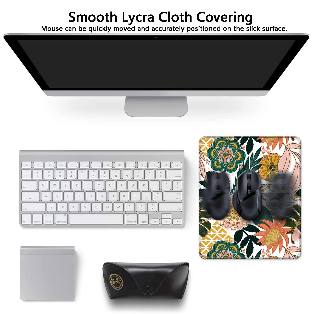 Tropical Flowers Mouse Pad - Non-Slip Rubber Gaming Mouse Mat for Laptop & Computer - Custom Office Desk Decor for Women & Men - Perfect for Work, Gaming & Home Office Setup