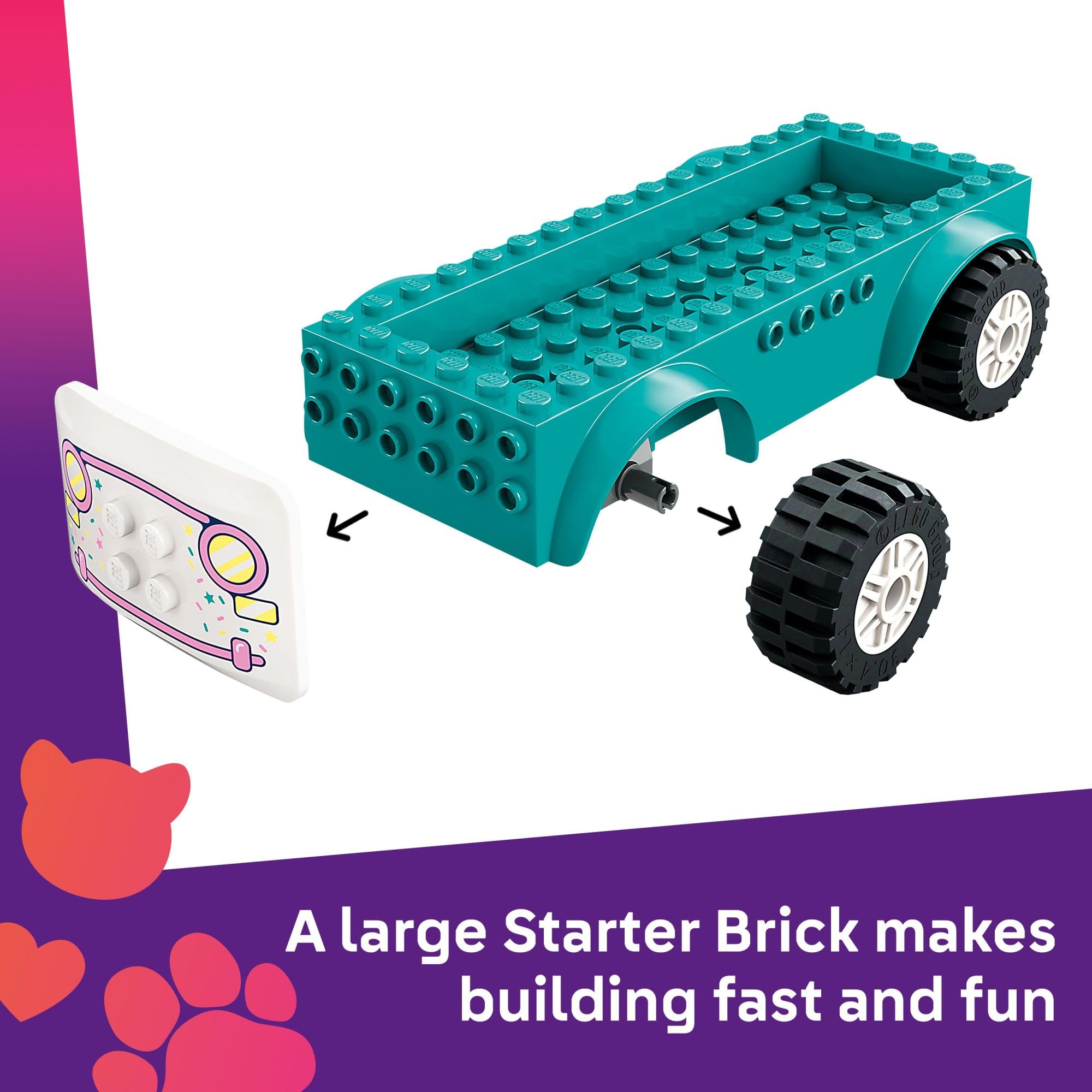 LEGO Friends Heartlake City Ice Cream Truck Building Toy Set - Creative Pretend Play for Kids Ages 4+ with 2 Minidolls & Rabbit Figure (Model 42644) - Perfect for Preschool Playtime, Birthday Gifts & STEM Learning Activities