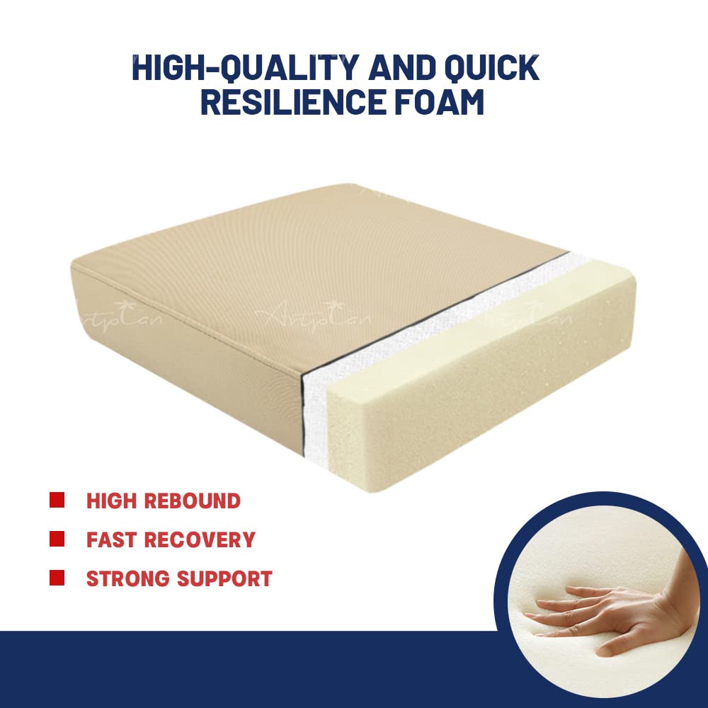 ARTPLAN All-Weather Outdoor Loveseat Cushions Set of 5 - Waterproof Patio Deep Seating Cushions for Garden, Deck & Poolside Furniture - Perfect for Relaxing Outdoors