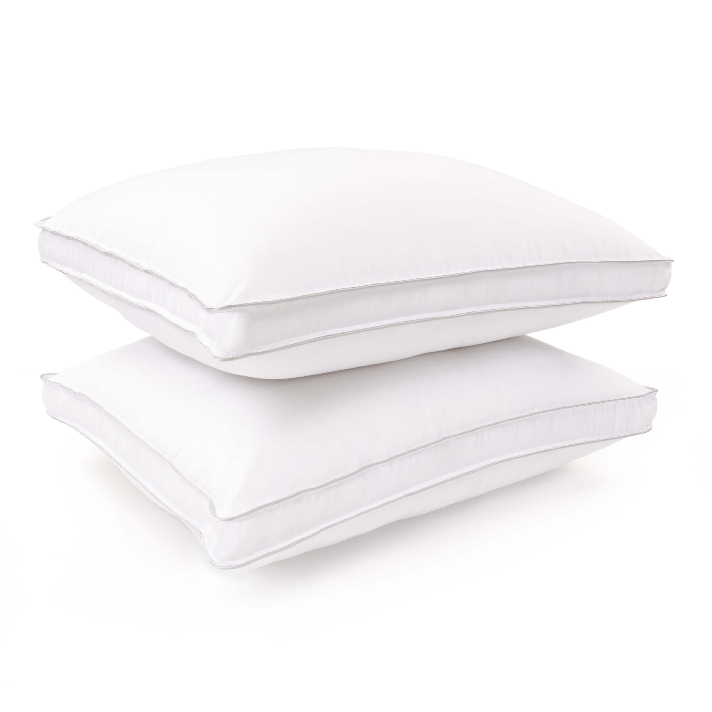 Medium Weight Neck & Back Support Pillow with Solid Gusset - Set of 2 or 4 - Perfect for Travel, Office & Home Comfort