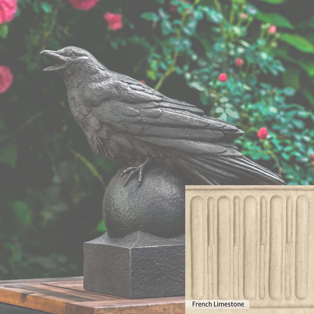 Campania International Corvus Statue - Handcrafted Garden Decor, Roman-Inspired Outdoor Statue for Patio, Yard & Landscape Design