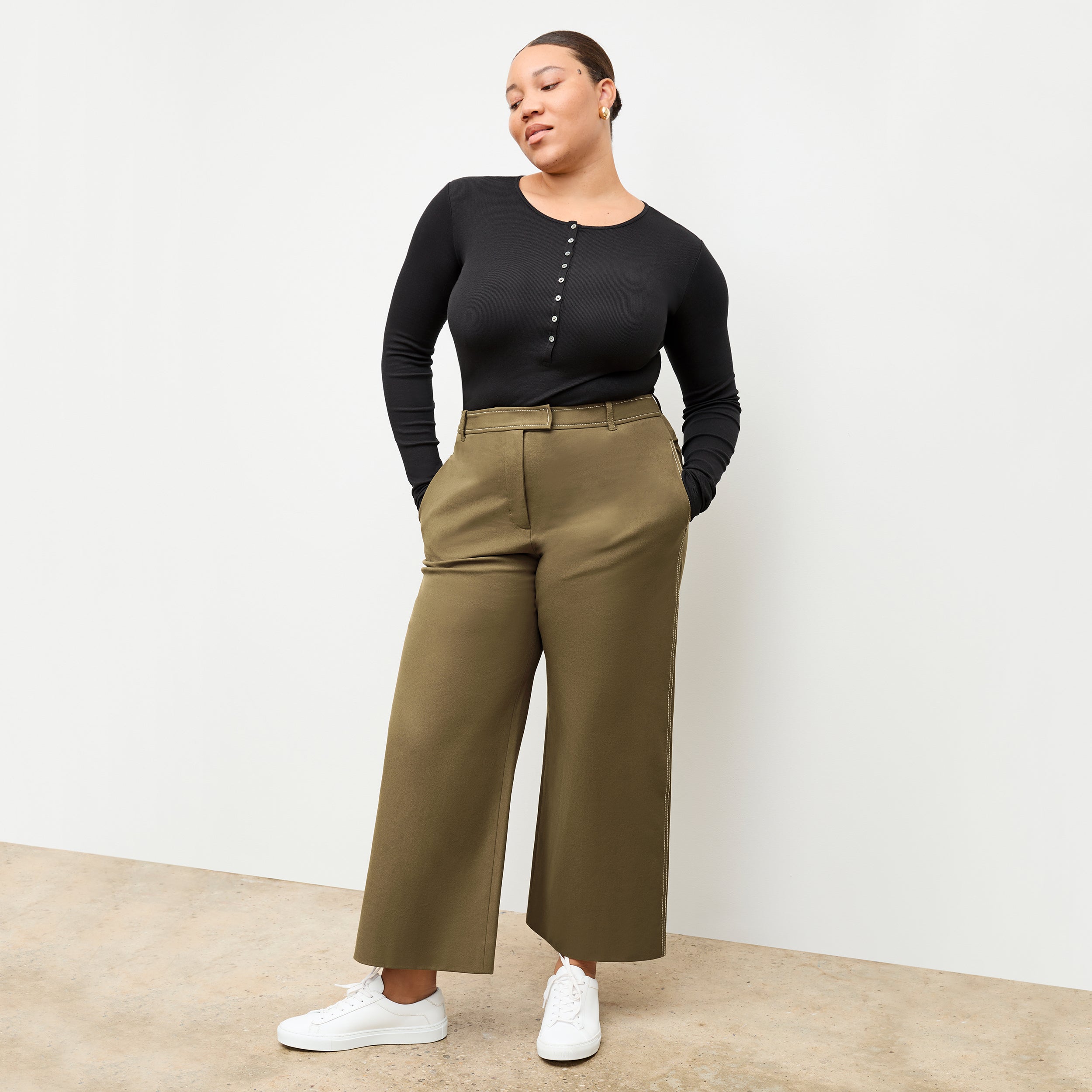 Abby Jean Contrast Stitch Eco-Friendly Better Than Denim Jeans in Oregano - Perfect for Casual Outfits and Sustainable Fashion