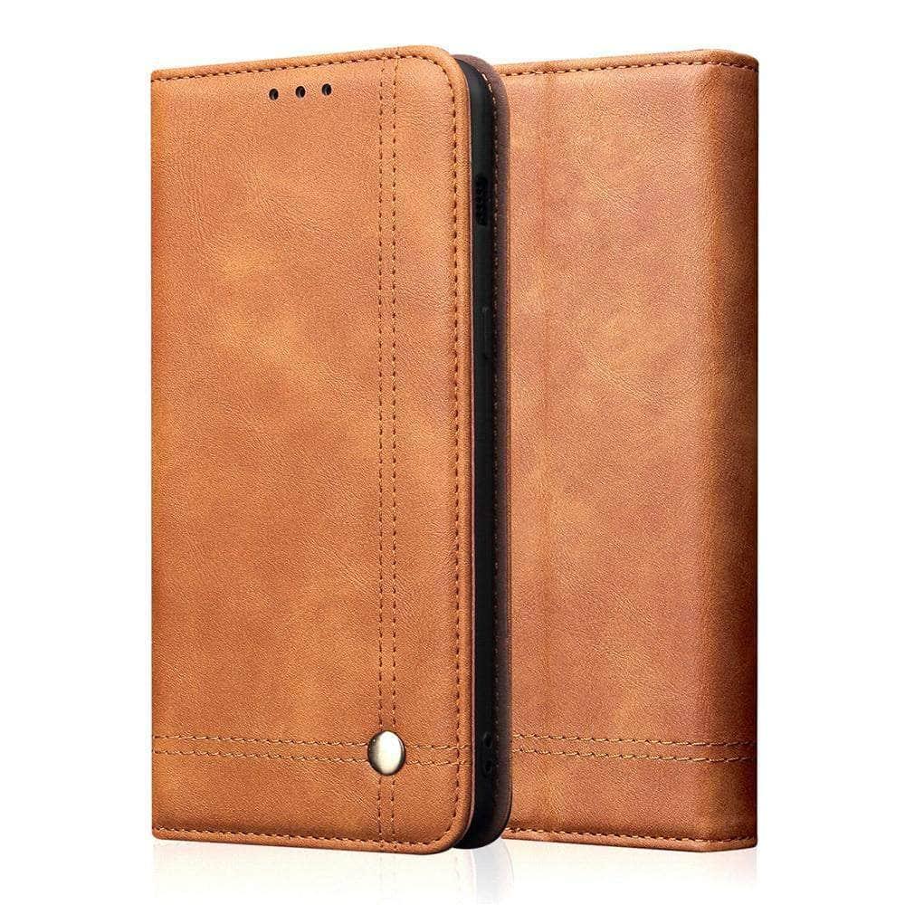 iPhone 11 Pro Max Case - Premium PU Leather Flip Stand Wallet Cover with Card Slots & Shockproof Protection | Retro Crazy Horse Design | Perfect for Daily Use, Travel & Business Meetings