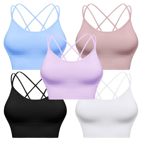 5 Pack-black+white+lavender+light Blue+nude