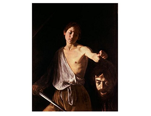 Caravaggio David with The Head of Goliath Fine Art Print - 35x44 Inch (89x111cm) Museum Quality Photo Paper Poster Rolled - Renaissance Wall Art Decor for Living Room, Office & Gallery