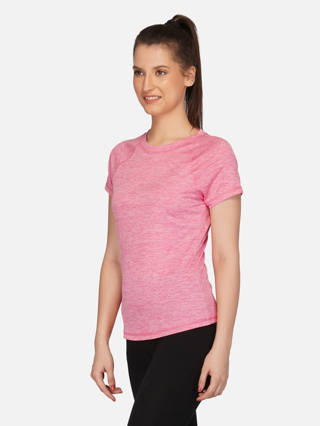 Women's Activewear Dri-Fit Sports T-Shirt - Breathable Workout Top for Running, Yoga & Gym (Pink, Size S) - Perfect for Fitness & Casual Wear
